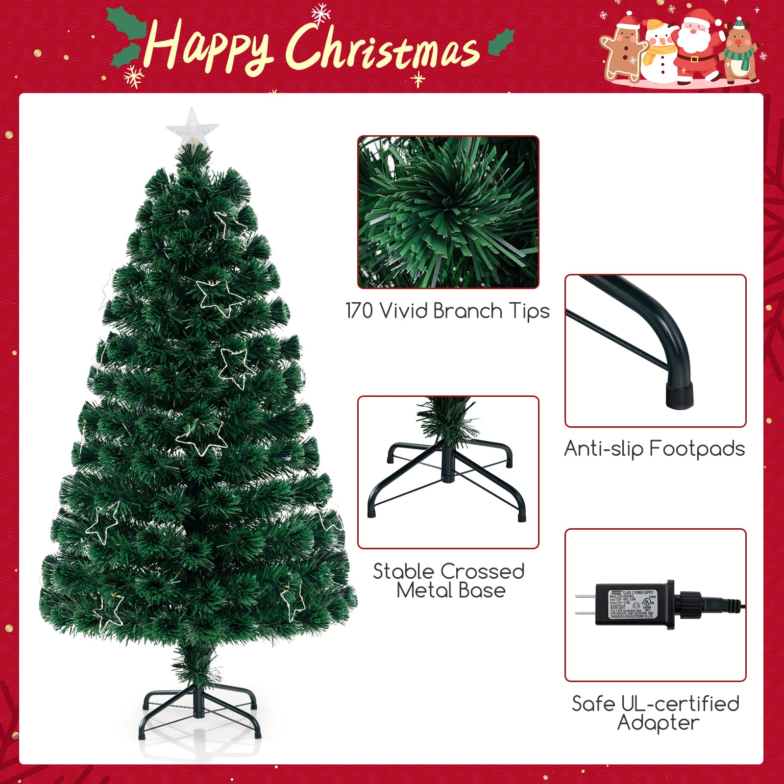 WELLFOR HYG24011US Artificial-Christmas-Trees - View #8