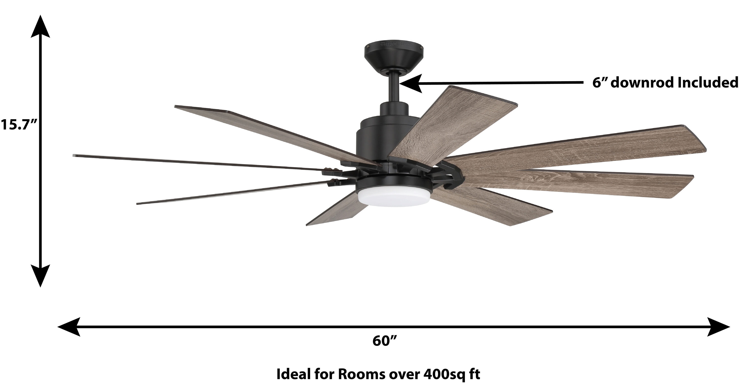 Harbor Breeze Talamore 60 In Matte Black Indoor Outdoor Downrod Or Flush Mount Ceiling Fan With Light And Remote 8 Blade The Fans Department At Lowes Com