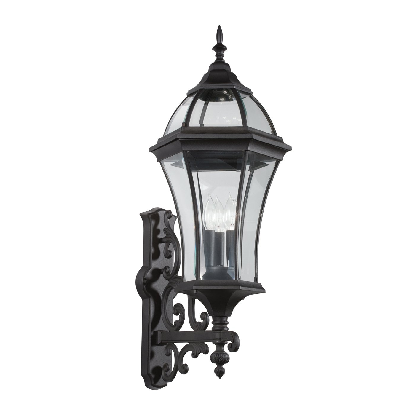 Kichler 49185BK Townhouse 3 -Light 31-in H Black Hardwired Outdoor Wall Light