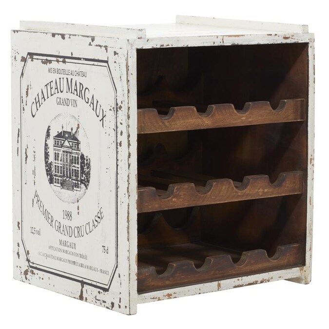 Farmhouse Wine Rack White Wood, White Wood Wine Cabinet