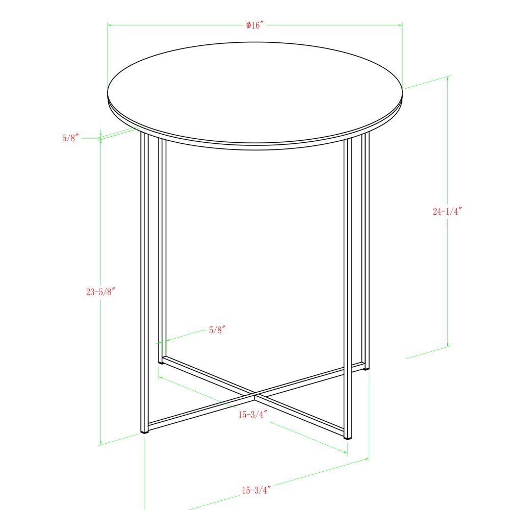 Walker Edison LWF16ALSTMGD End-Tables - View #5