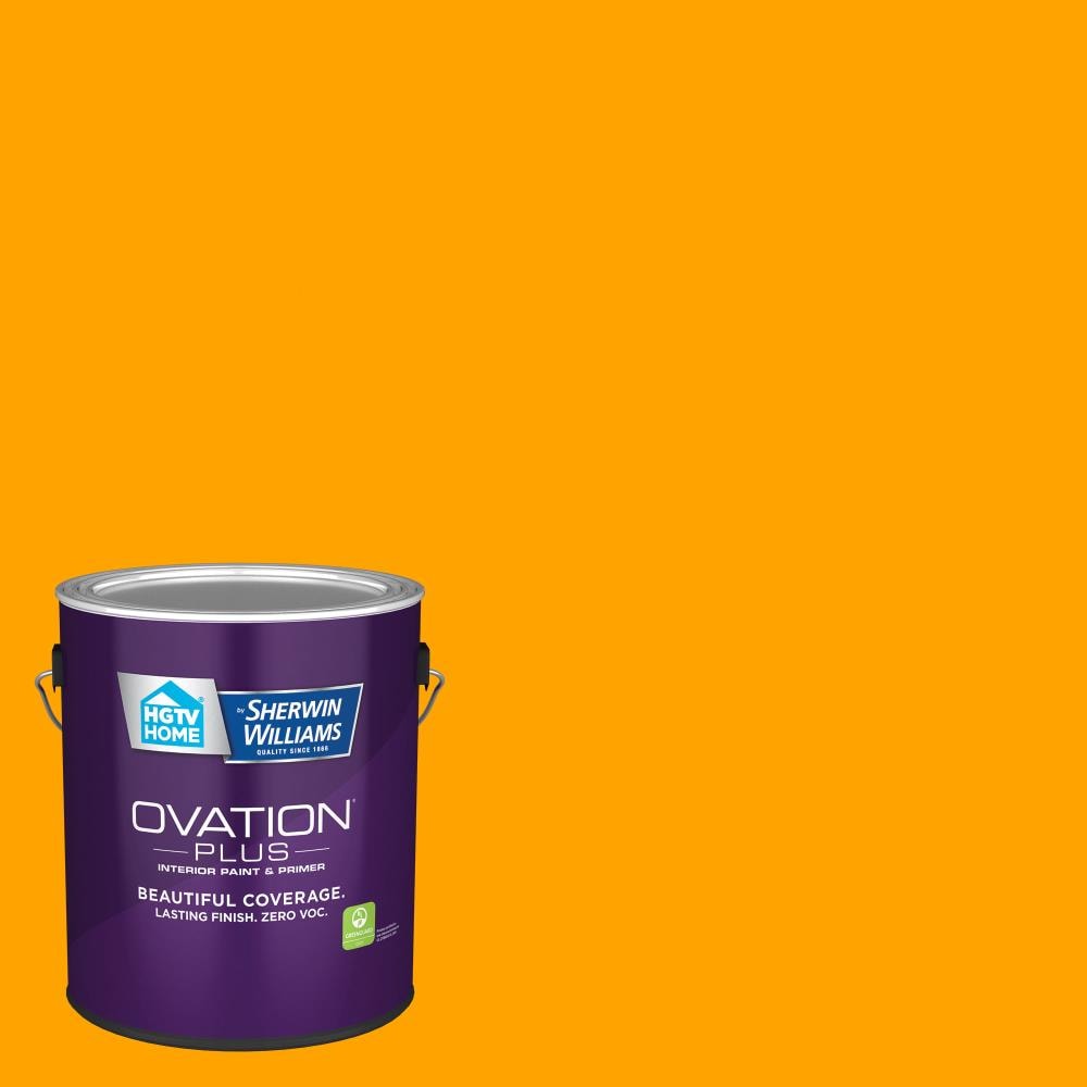 HGTV HOME by Sherwin-Williams 3001-1A-2557215 Ovation Plus Eggshell Orange Glow 3001-1A Latex Interior Paint Paint + Primer ( 1-gallon )