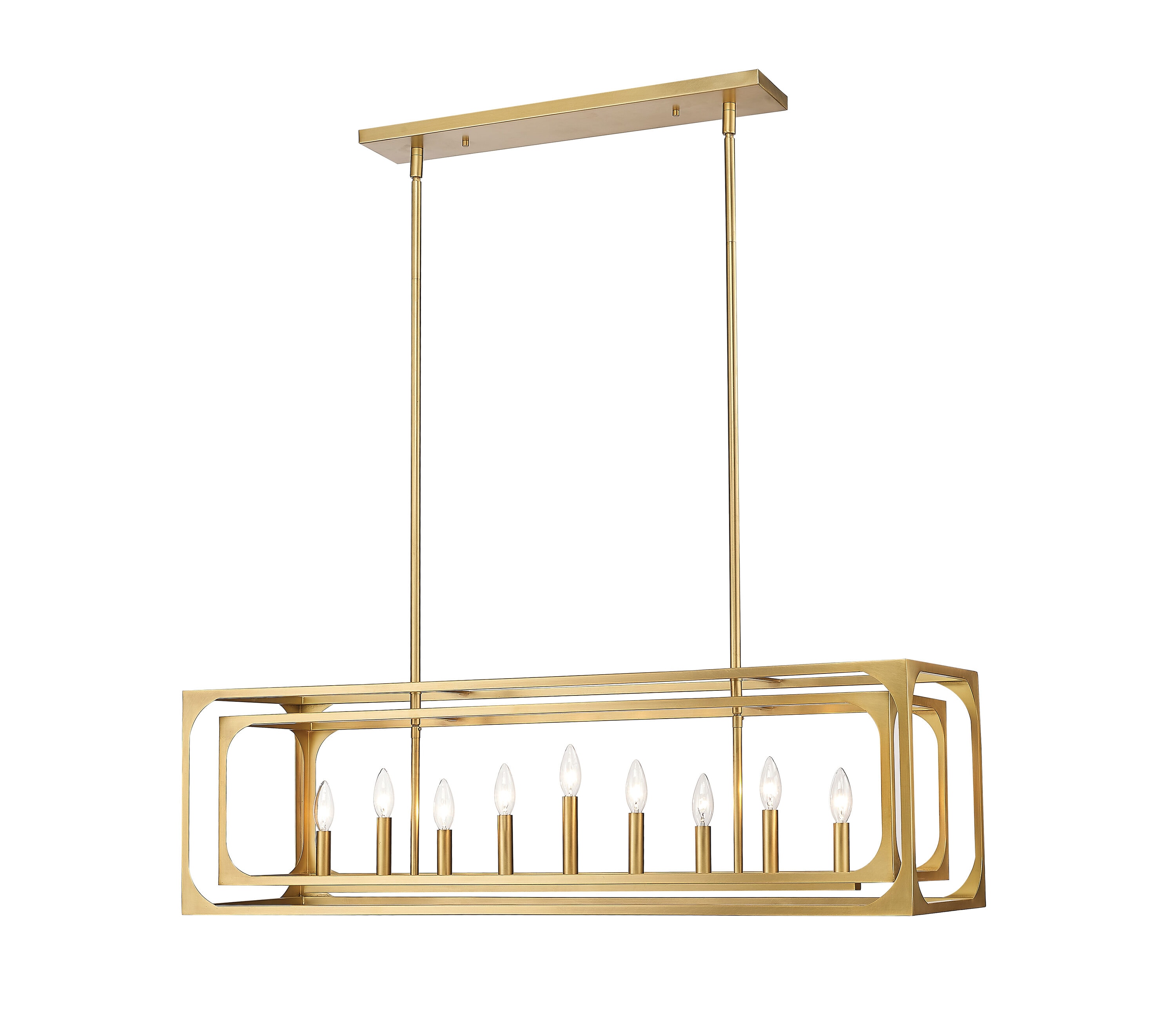 Easton 44'' Rubbed Brass 9-Light Linear Chandelier