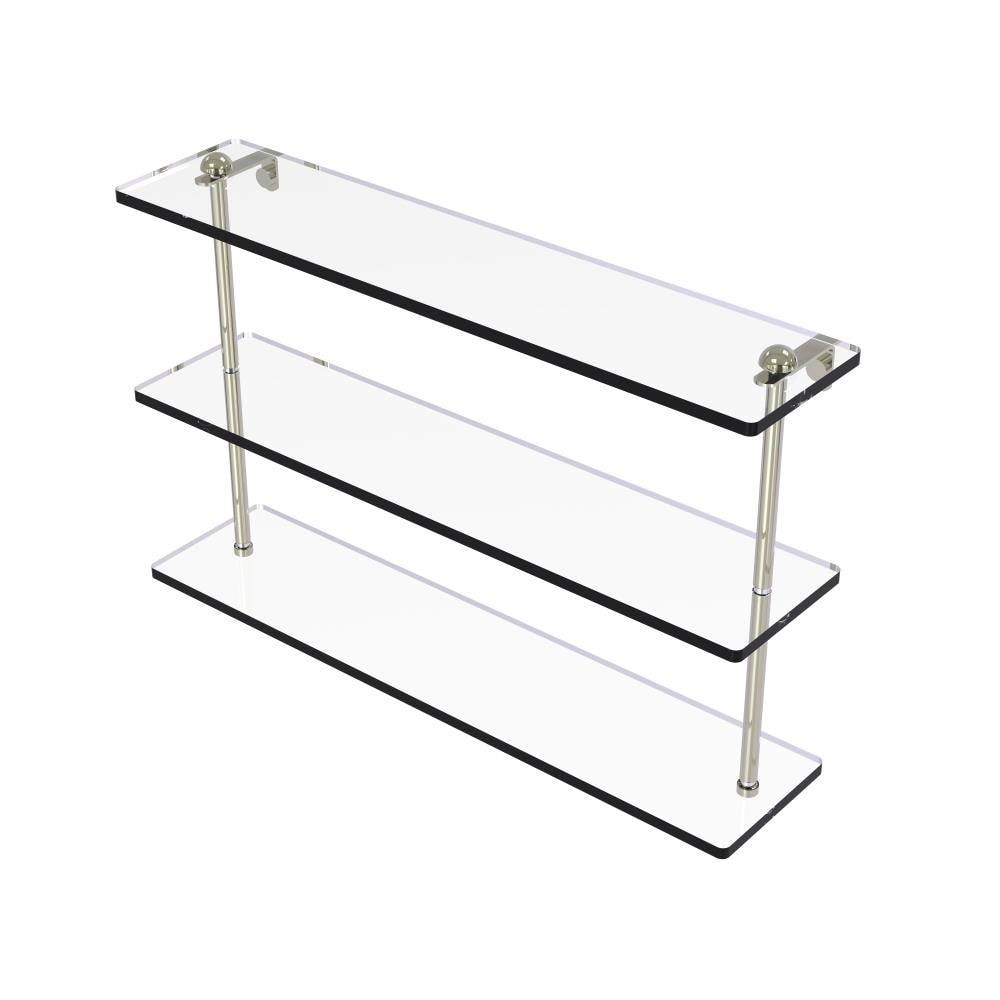 Allied Brass RC-5/22-PNI Polished Nickel 3 -Tier Wall mount Bathroom Shelf ( 22-in x 15-in x 5-in )