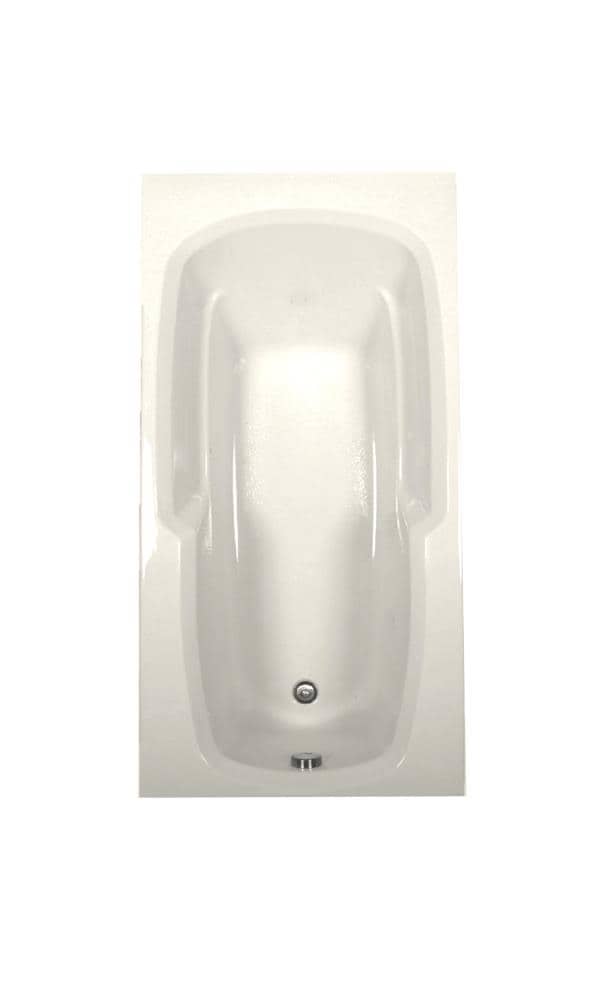 WaterTECH S6032 BISCUIT Designer 32-in x 60-in Biscuit Acrylic Drop-In Soaking Bathtub (Reversible Drain)