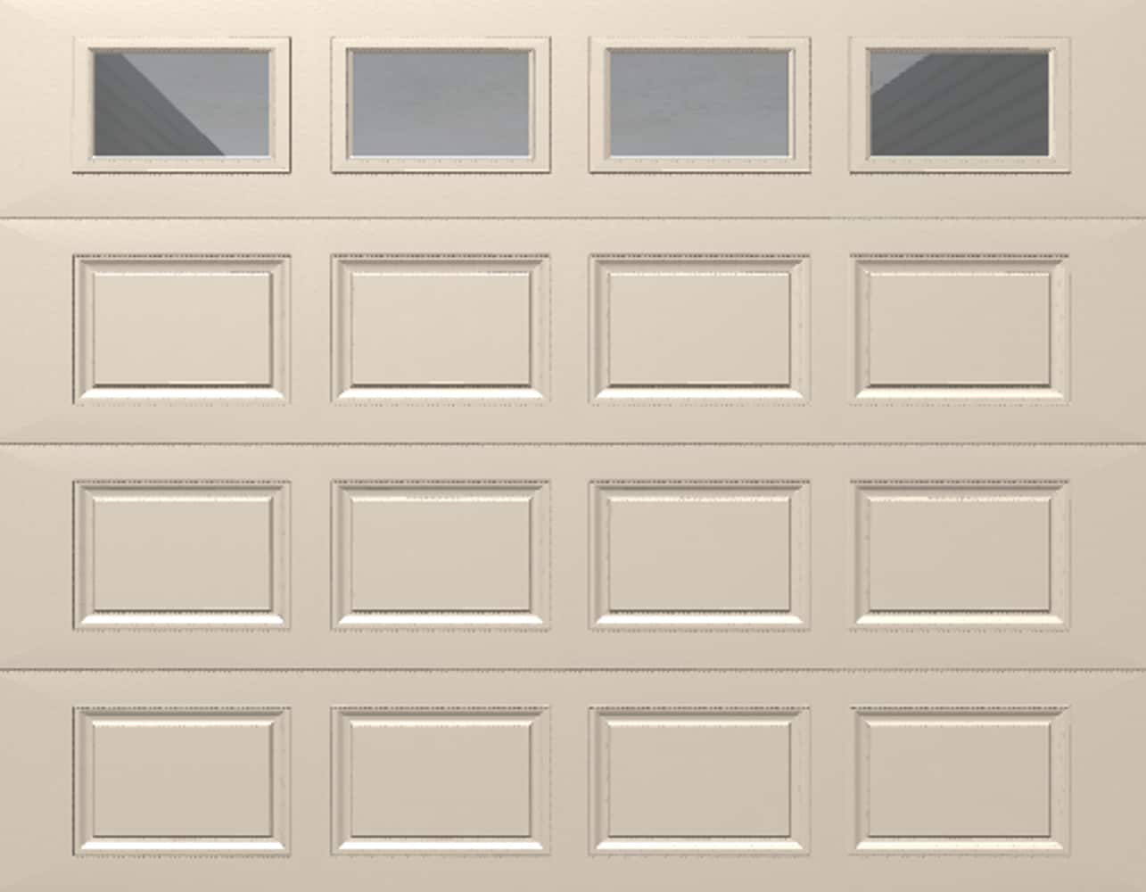 Classic Steel Model 8000 9-ft x 7-ft Almond Single Garage Door with Windows in Off-White | - Wayne Dalton WD8000CAC97