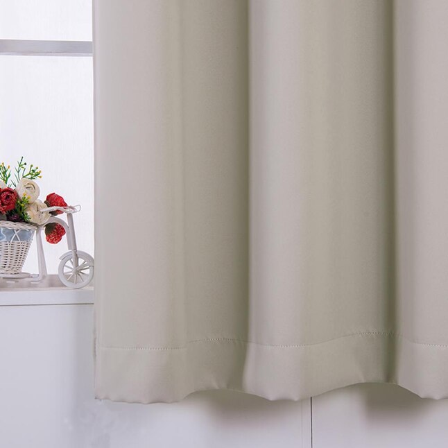 Elegant Home Fashions Tripoli 96-in Oyster Polyester Blackout Thermal Lined Curtain Panel Pair Elegant Home Fashions Tripoli 96-in Oyster Polyester Blackout Thermal Lined Curtain Panel Pair