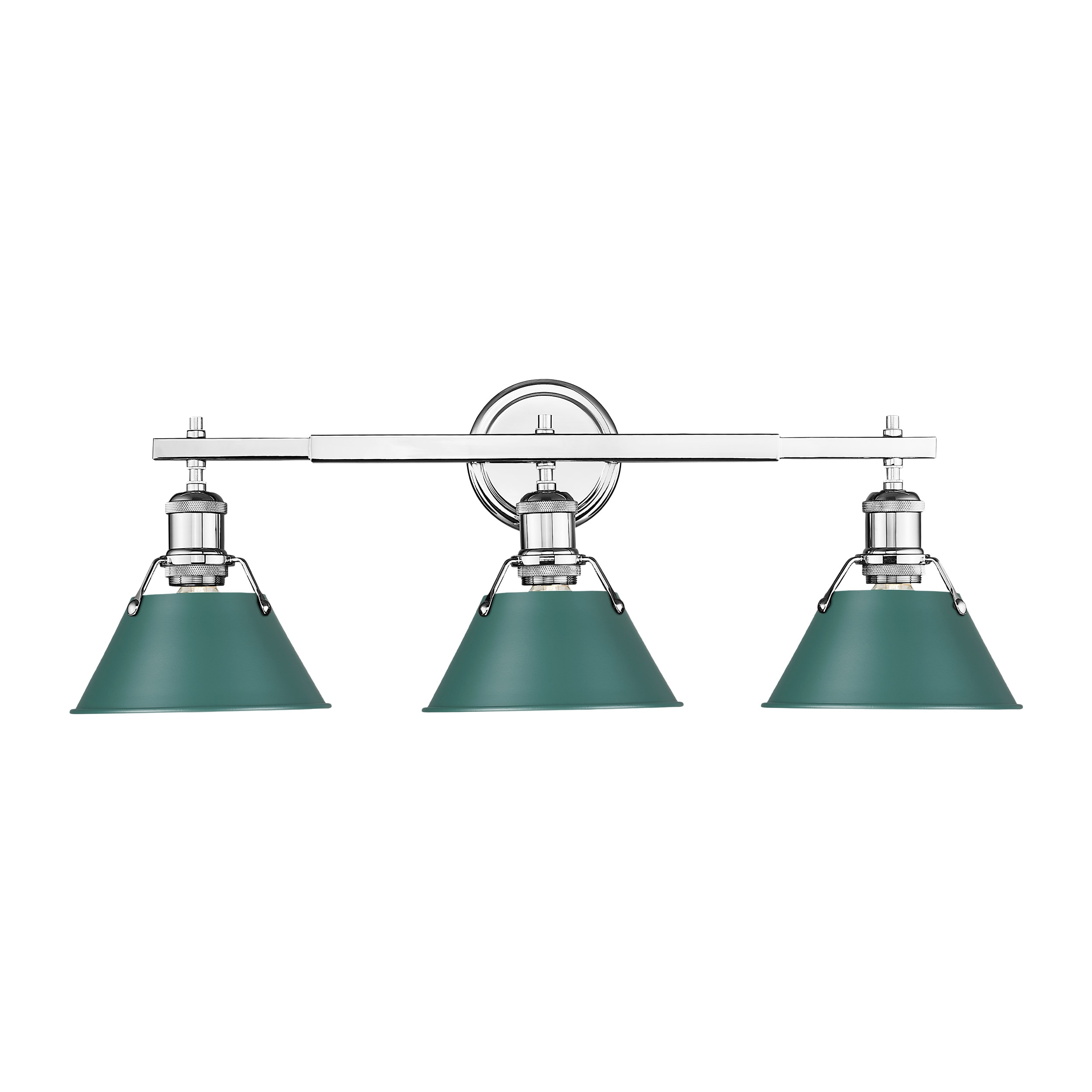 Golden Lighting 3306-BA3 CH-GN Orwell 8.5-in 3 -Light Chrome Transitional Vanity light