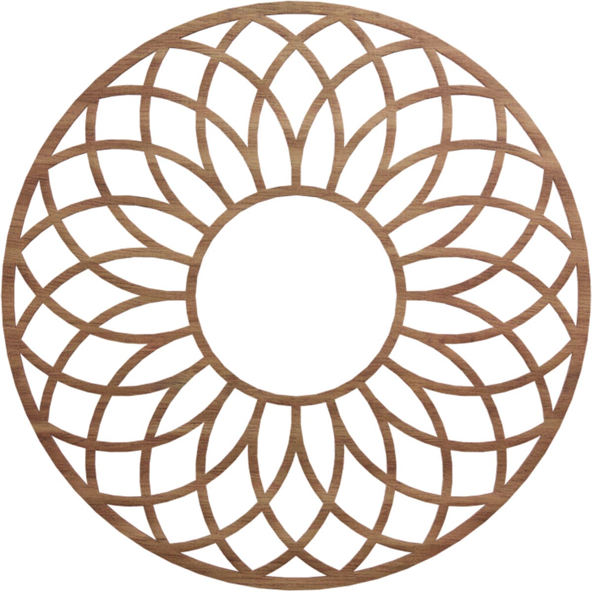 Ekena Millwork CMWP30X30X0250CNWA Cannes Fretwork Pierced 30-in W x 30-in L Modern Walnut Wood Whole Ceiling Medallion
