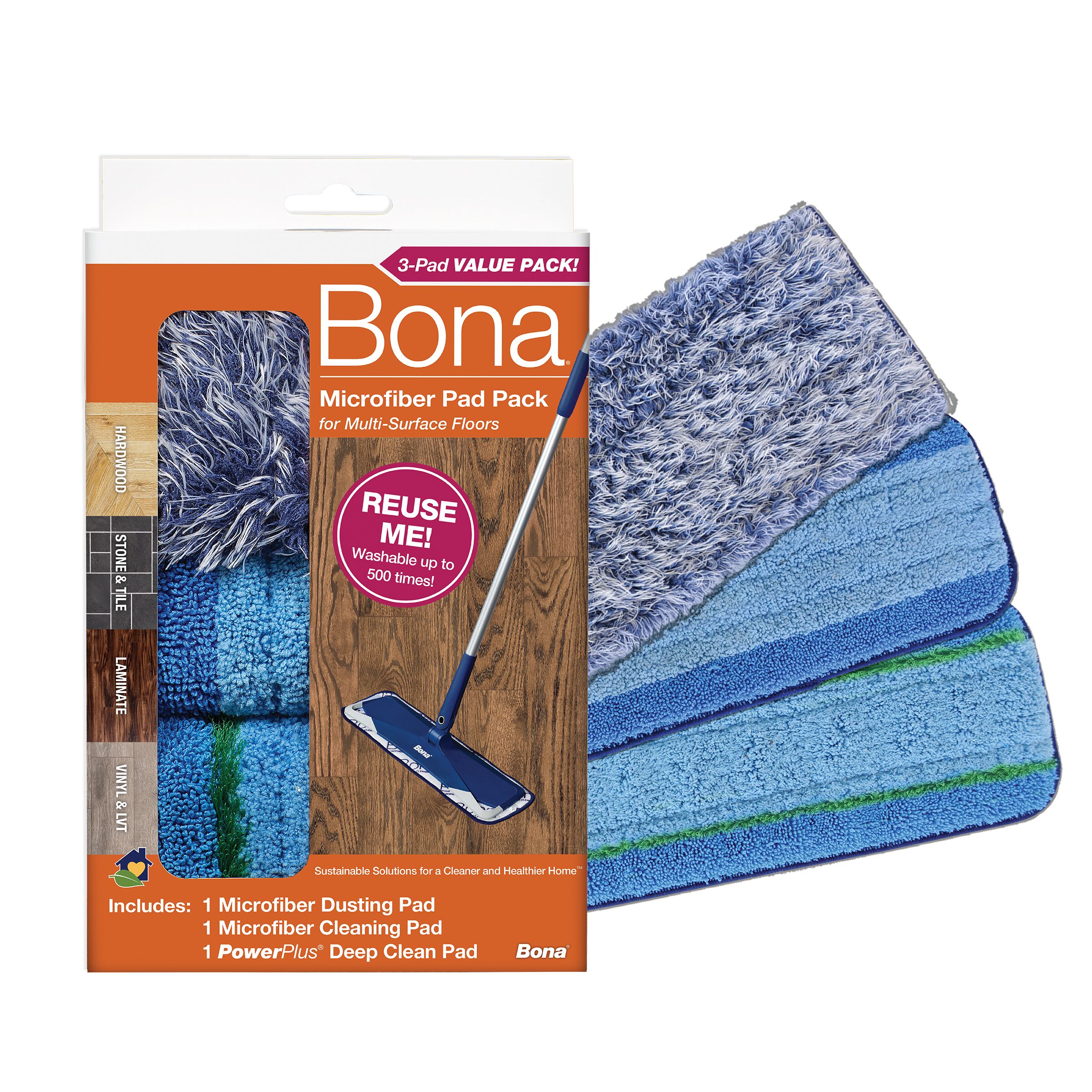 Bona AX0003496 Reusable Microfiber Mop Pad