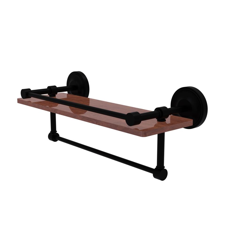 Allied Brass PRBP-1TB-16GL-IW-BKM Prestige Regal Matte Black Wall mount Bathroom Shelf ( 16-in x 5-in x 5-in )