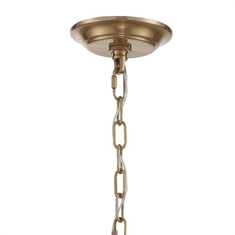 Bailey 8-Light Aged Brass and Crystal Chandelier