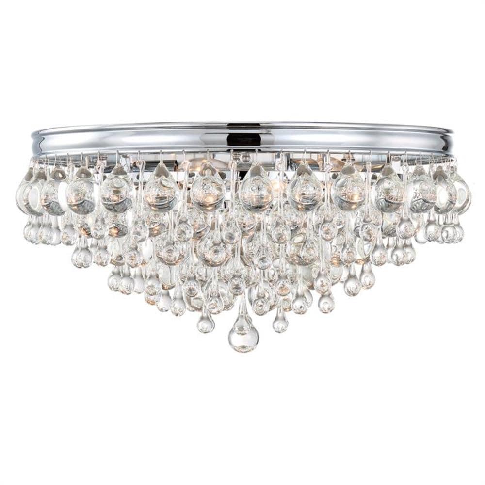 Crystorama 138-CH Calypso 6 -Light 20-in Polished Chrome Flush Mount Light