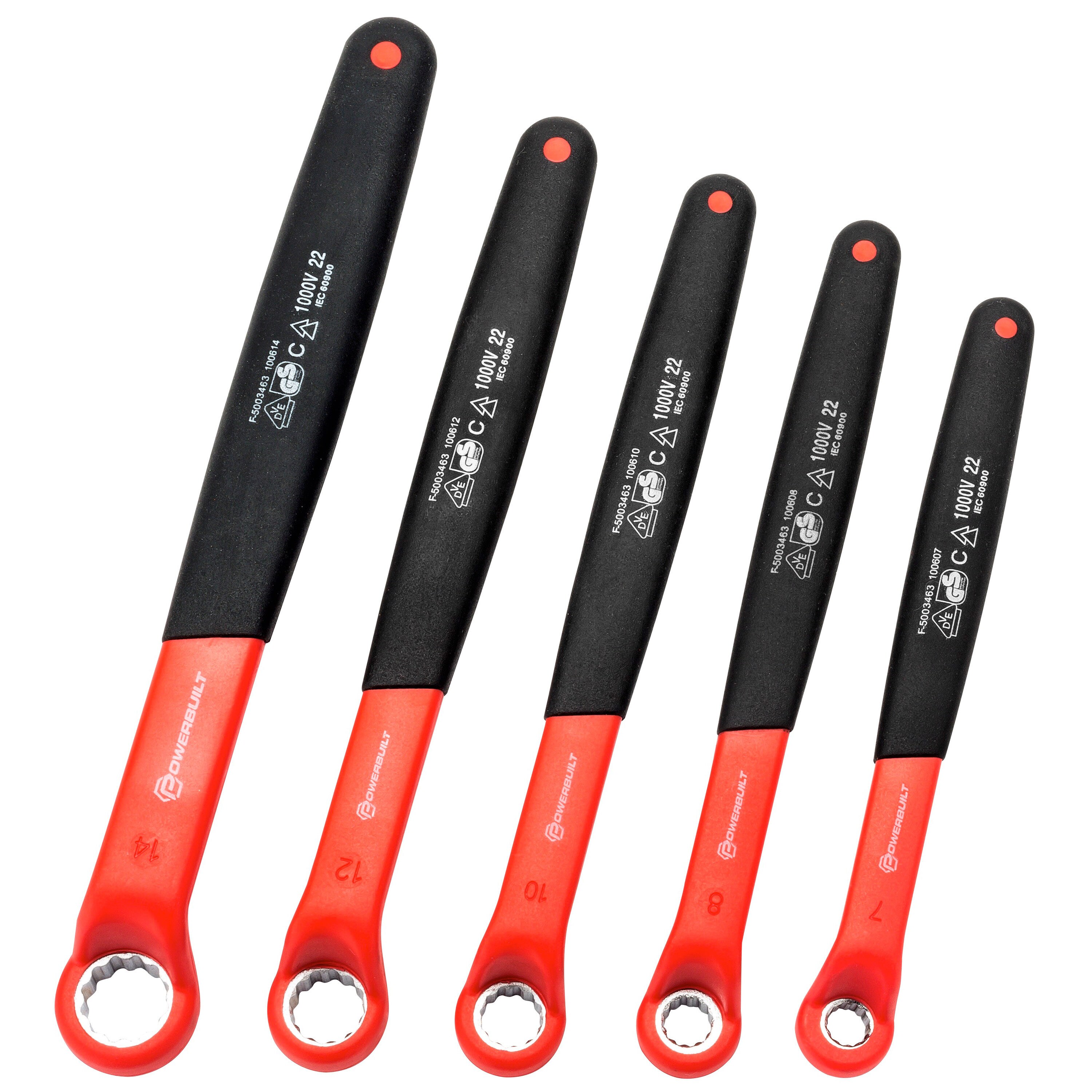 Powerbuilt 642962 5 -Piece Set 12-point Metric Offset Box end Wrench Includes Soft Case