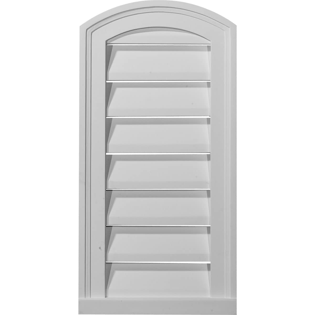 Ekena Millwork GVEY12X24D 10-Inches x 20-Inches White Round top Urethane Gable Louver Vent