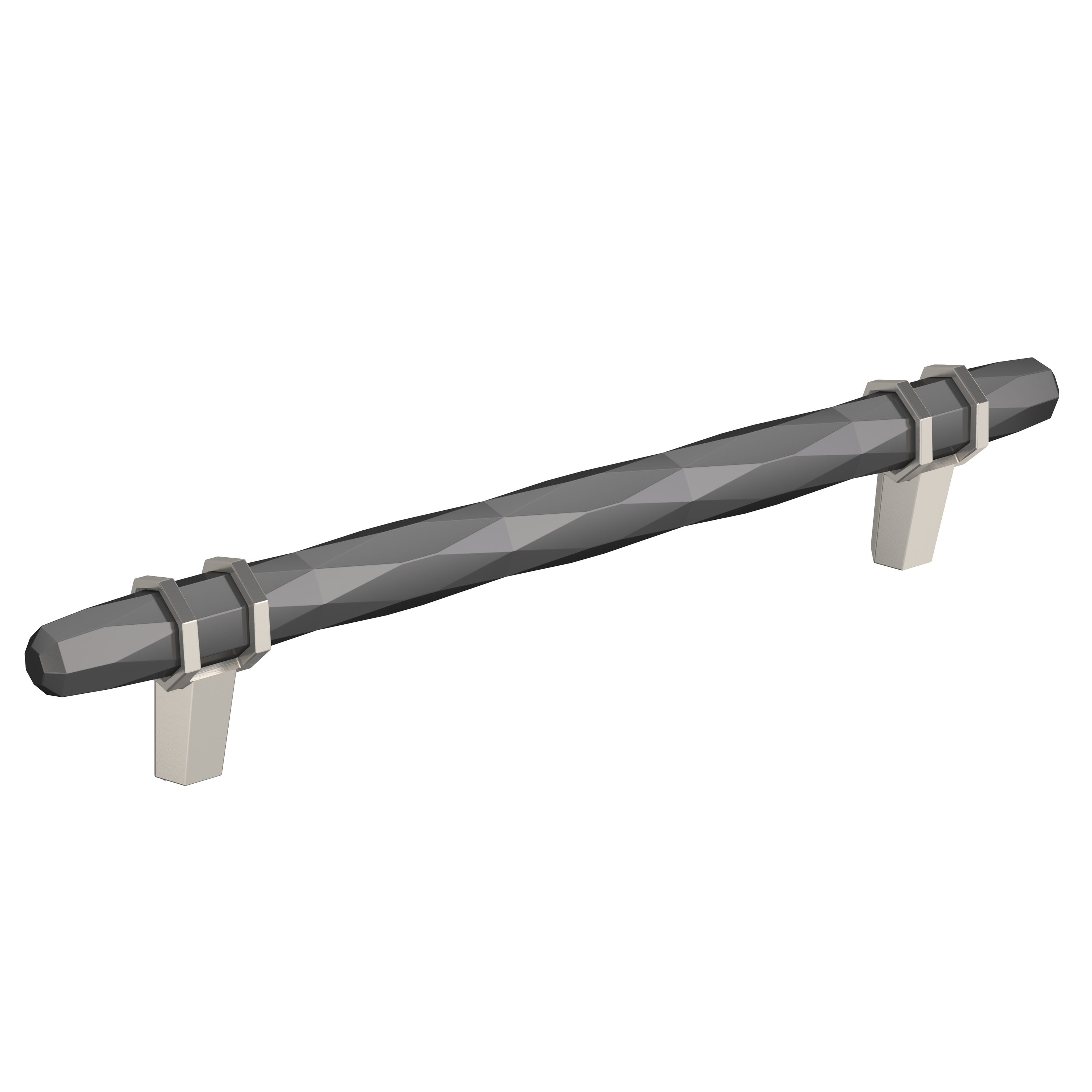 Amerock BP36650BCRG10 London 6-5/16-in , 160mm Center to Center Black Chrome/Satin Nickel Cylindrical Bar