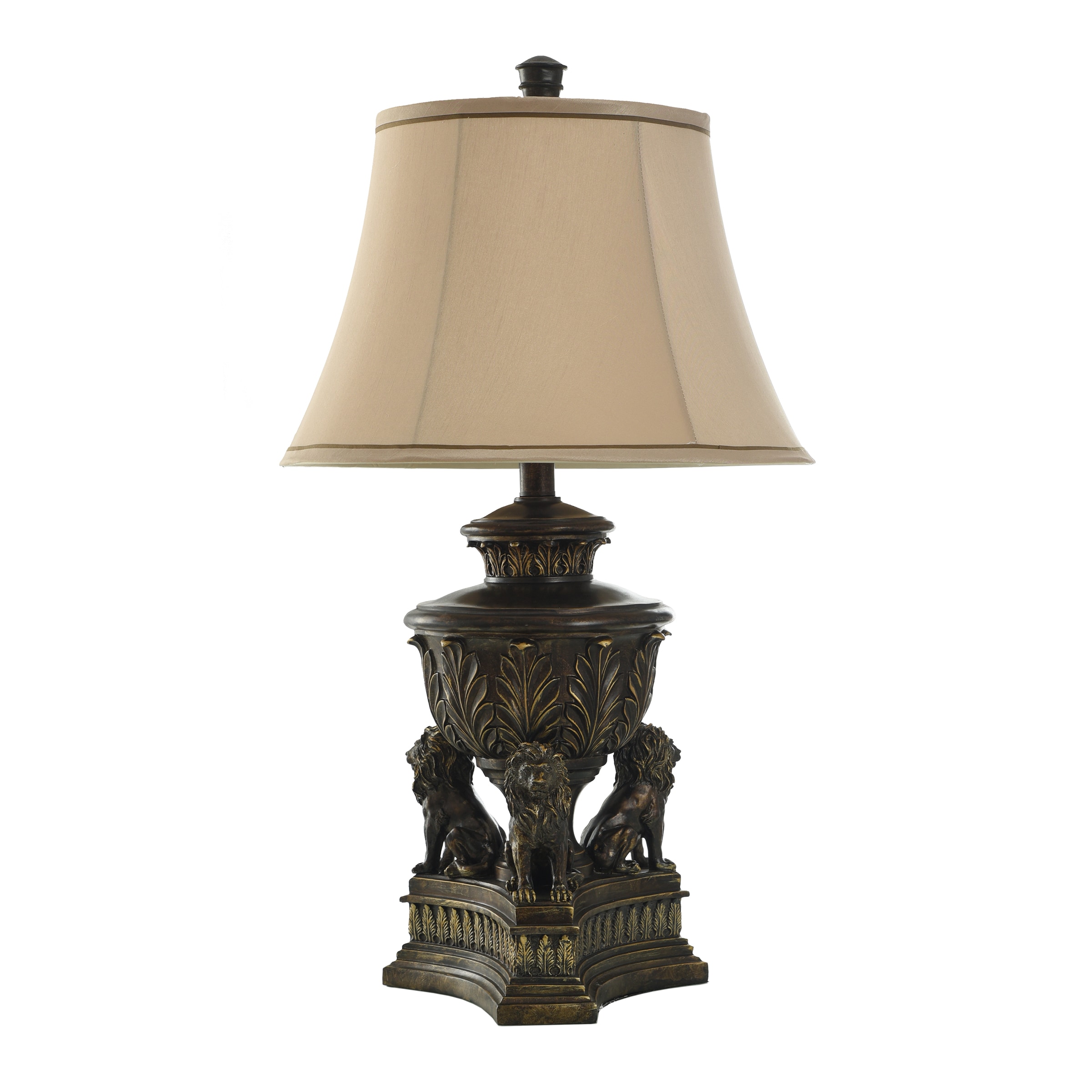 StyleCraft Home Collection L31981DS 34-in Majestic gold 3-way Table Lamp with Fabric Shade