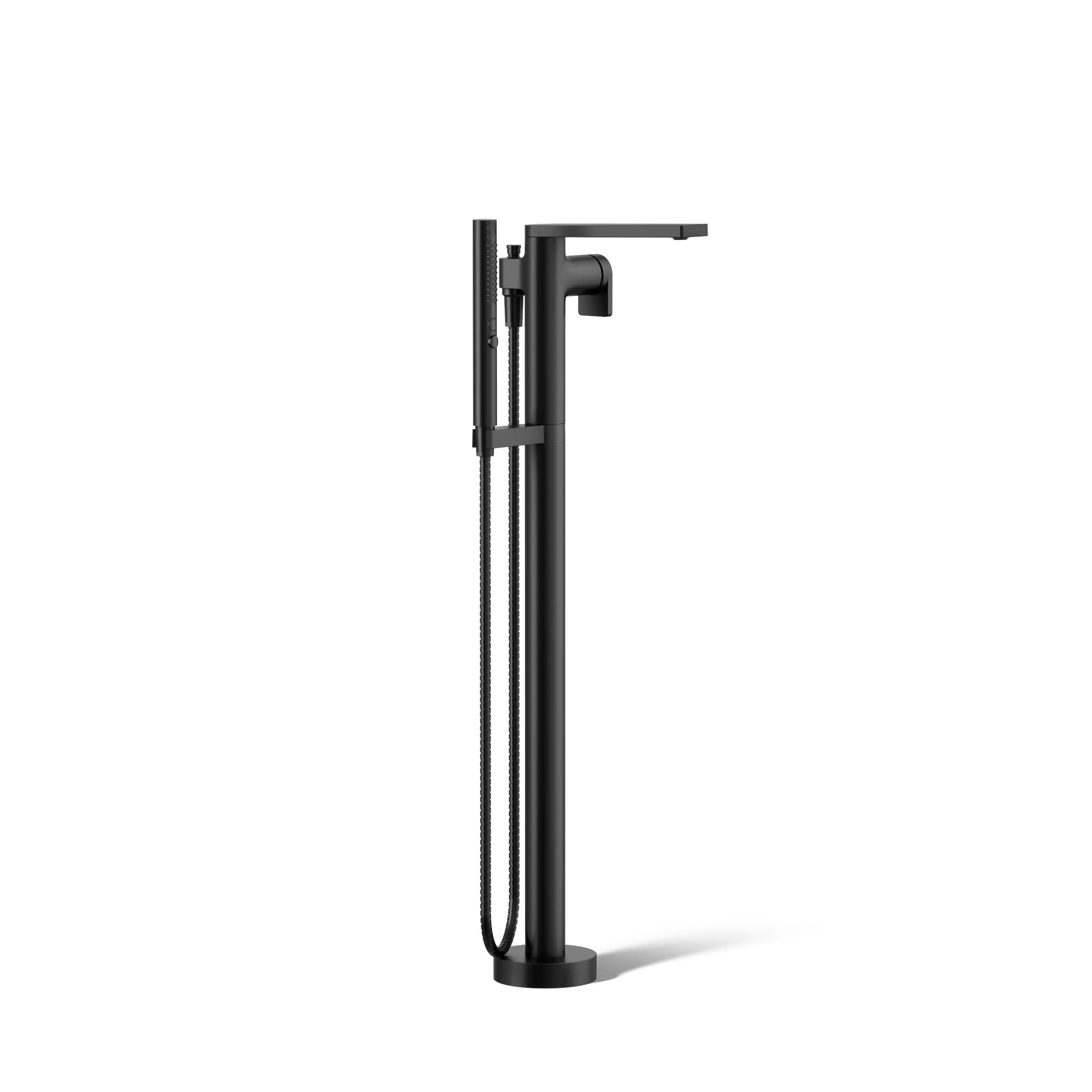 KOHLER K-T73087-4-BL Composed Matte Black 1-handle Freestanding Low-arc Bathtub Faucet with Hand Shower ( Valve Included )