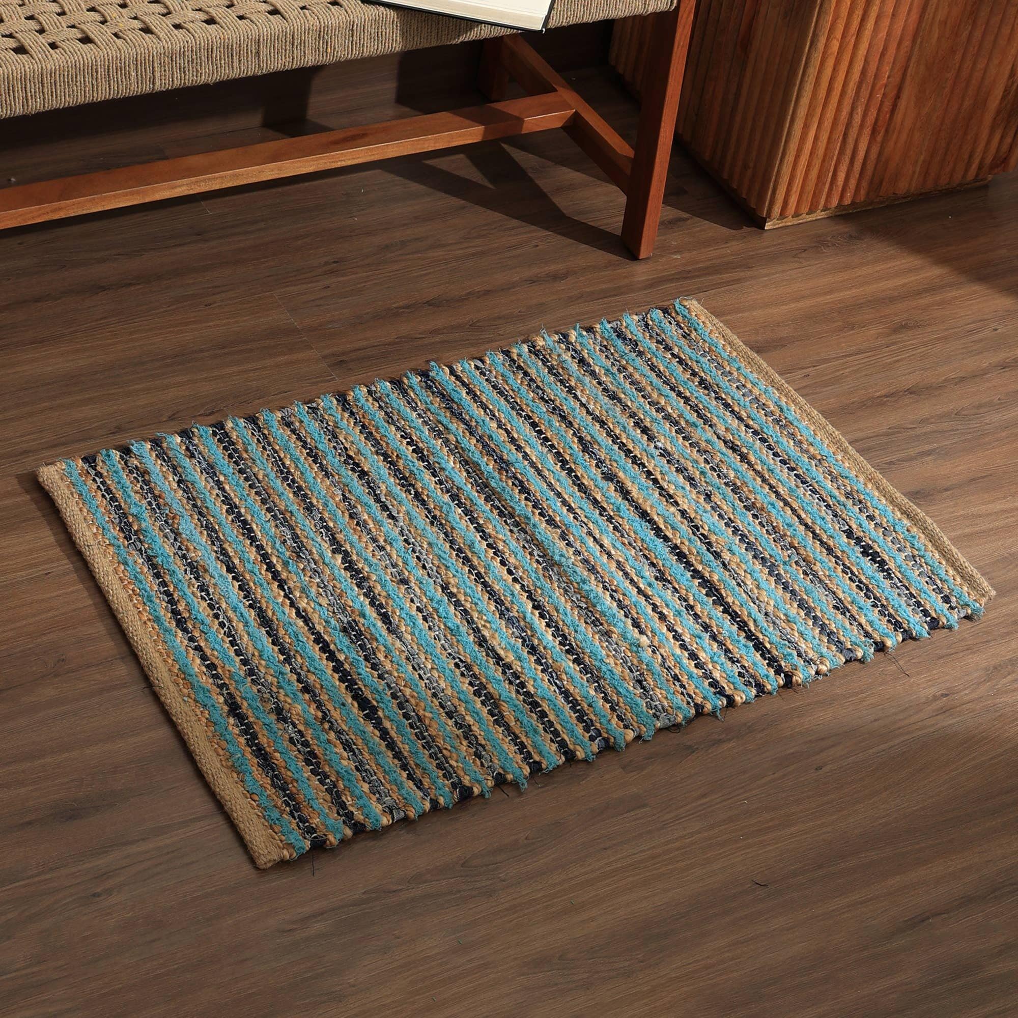 Huluwat - Camelot 36x24 Inch Scatter Rug Soft Cotton Polyester Blend with Fringed Edges Rustic El...