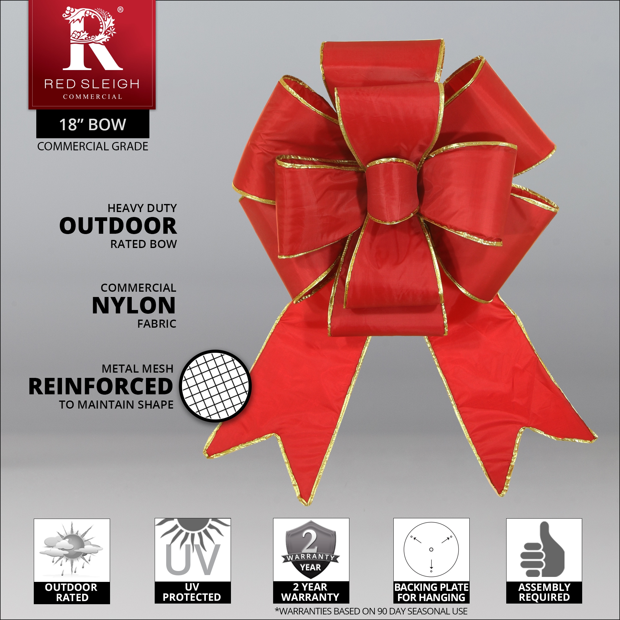 Red Sleigh 22294 Decorative-Bows-Ribbon - View #2