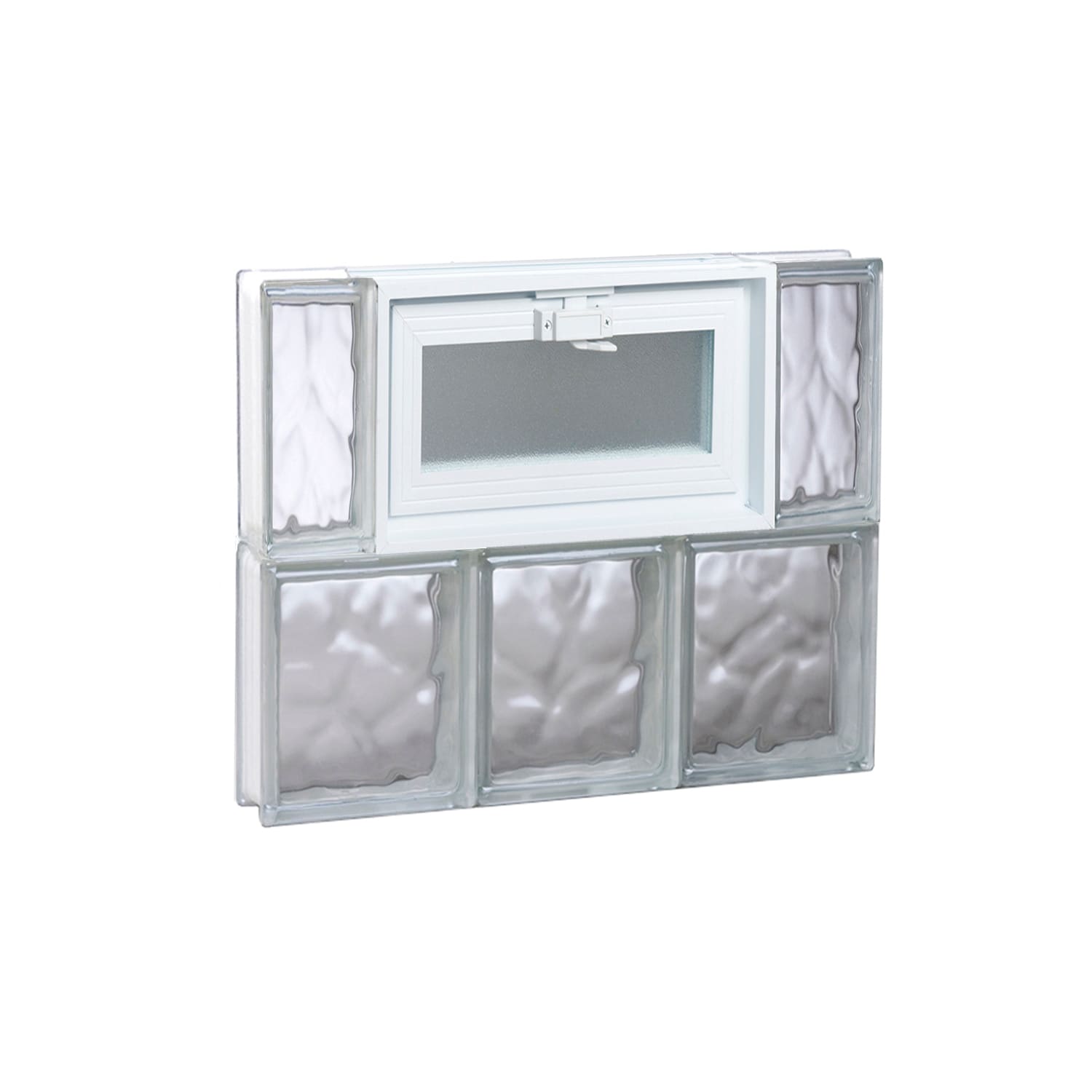 REDI2SET V1816DC Wavy Glass 17-1/4-in x 15-1/2-in Frameless Replacement Vented Glass Block Window