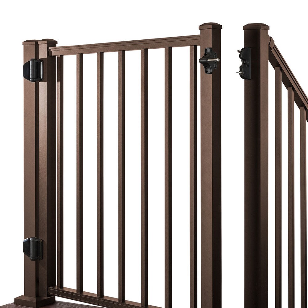 Trex 48-in L x 36-in H Bronze Aluminum Deck Railing Gate ( Assembly required ) #BZ36SQADJGATE