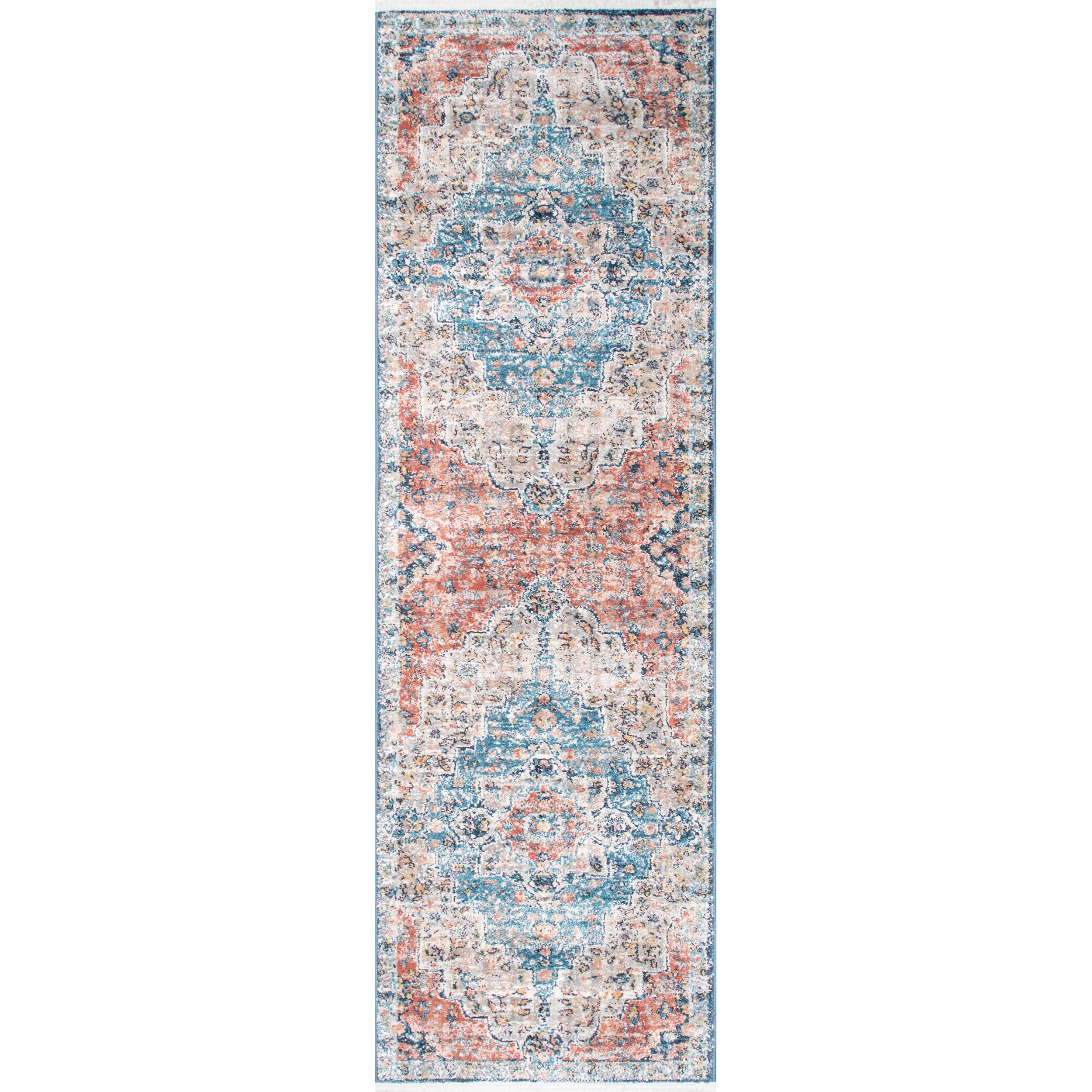 Sawyer Multicolor Vintage Transitional Synthetic Runner Rug