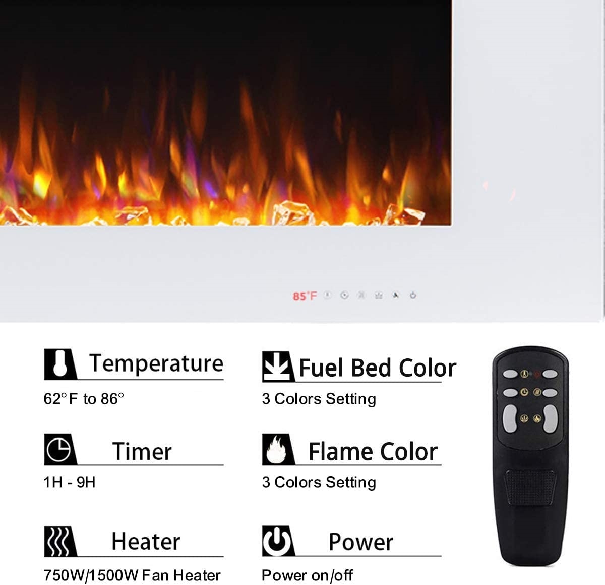 EdenDirect LW-WM50-WH Electric-Fireplaces - View #3