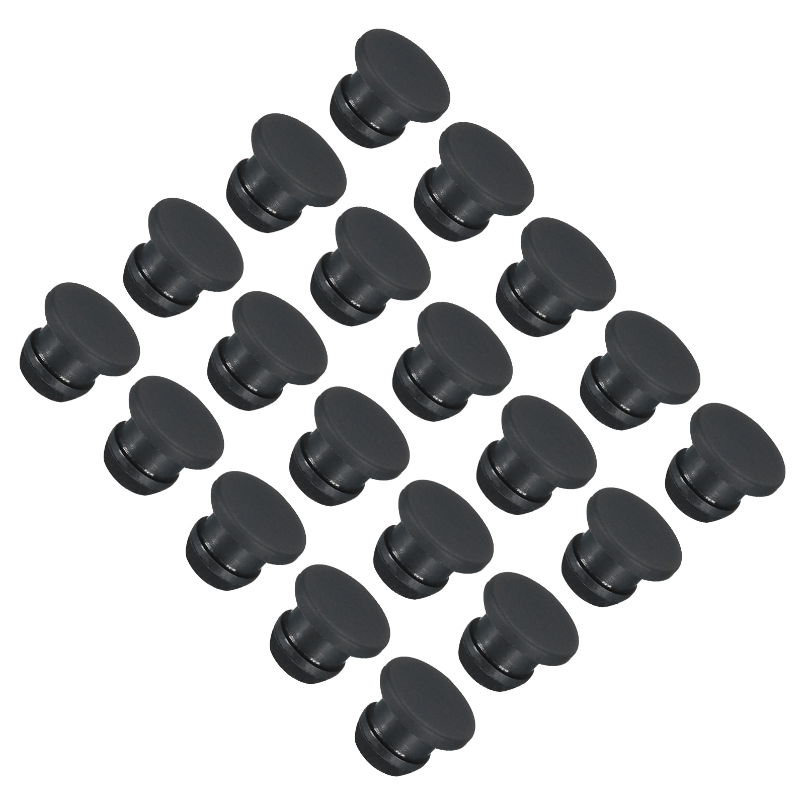 Unique Bargains Silicone Snap in Locking Hole Plugs Rubber Panel Seal Cover Flush Type Panel Round for Kitchen Rubber Bulkheads Waterproof Sealing Plugs 8mm/0.31-in Diameter Black 20pcs