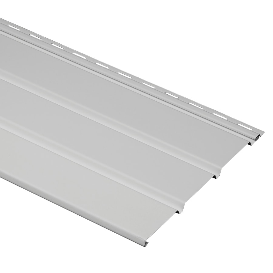 Georgia-Pacific 423809B 12-in x 144-in Gray/Pebble Smooth Vinyl Solid Soffit