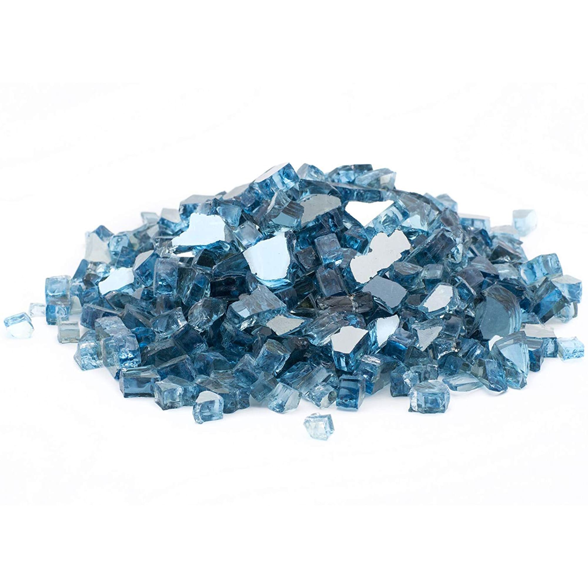 Dragon Glass DFG20-R04M Sky Blue Fire Glass 1/2 In. To 20 Lbs Bag