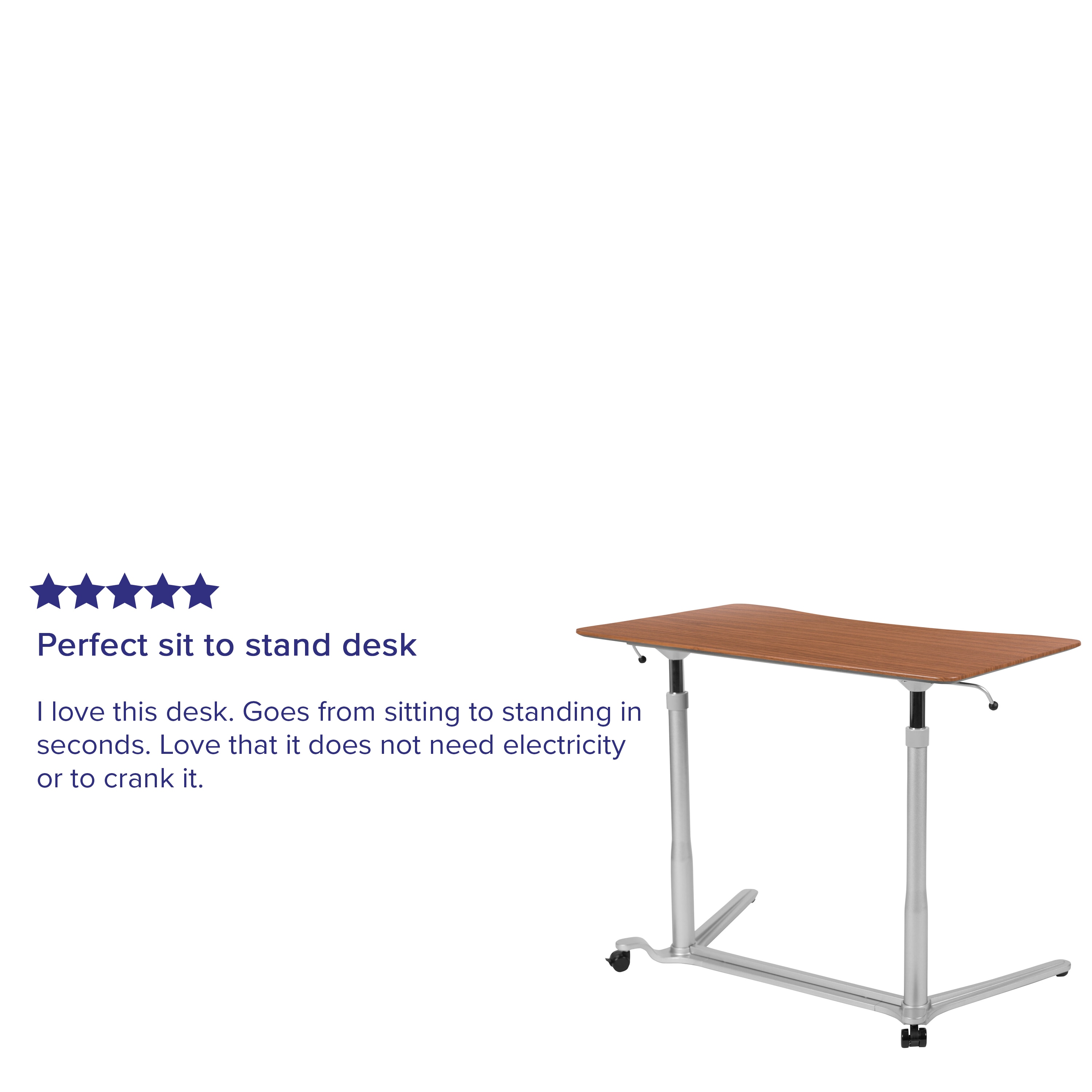 Cherry Wood Adjustable Height Standing Desk