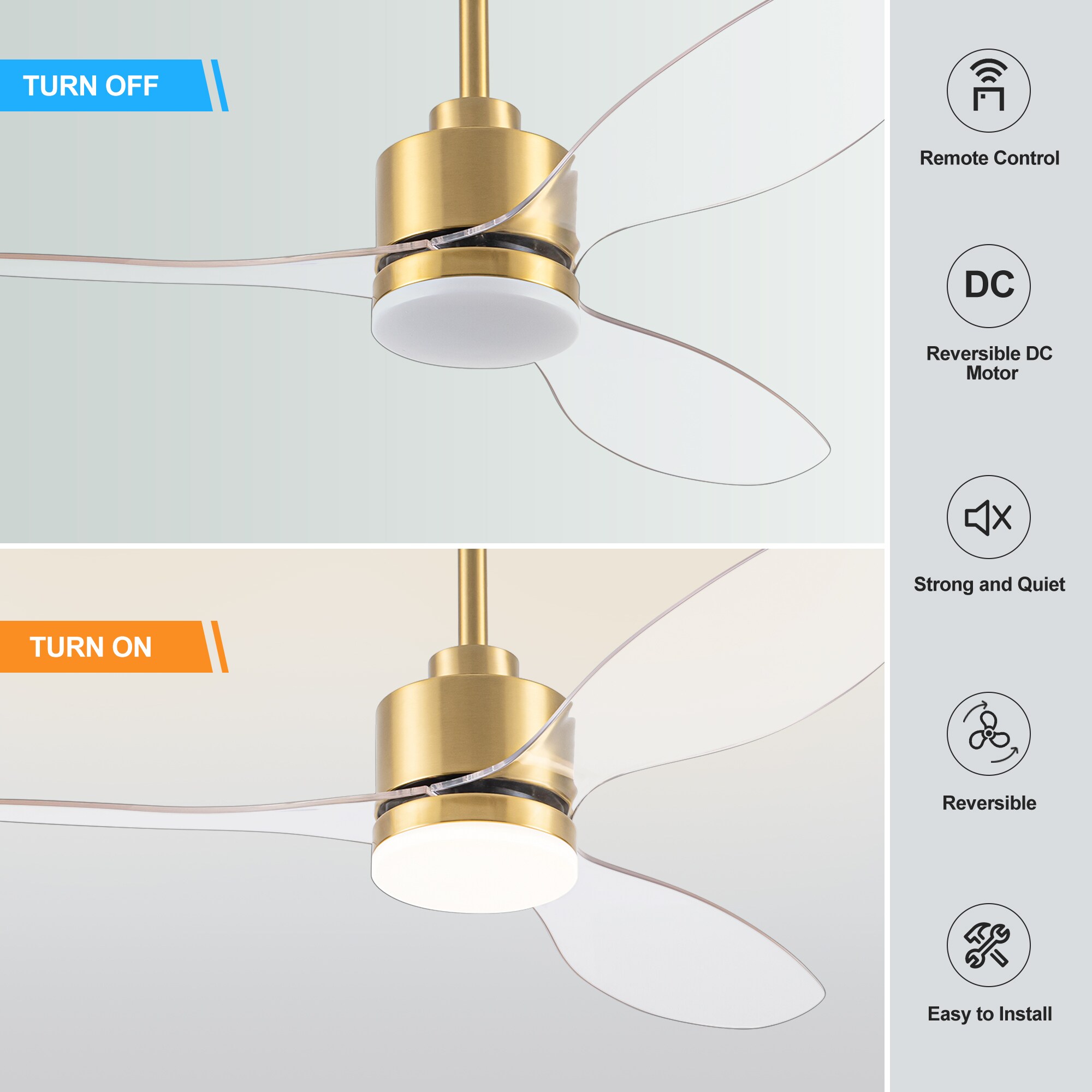 Breezary 30007-GT Ceiling-Fans - View #7