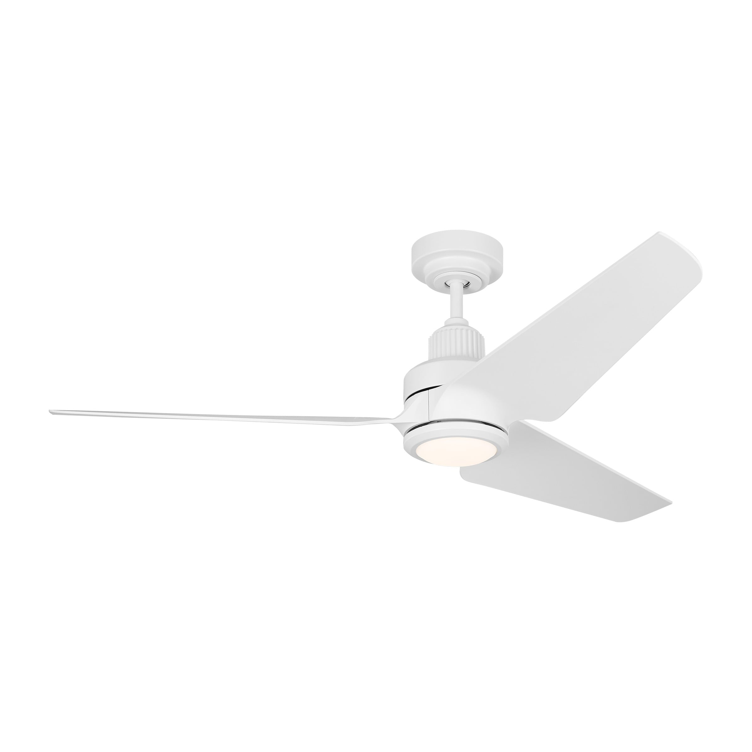 Generation Lighting 3RULSM52RZWD Ruhlmann 52-in Integrated LED Smart Matte White with Matte White Blades Propeller Ceiling Fan With Light - Remote Included ( 3 -Blade )