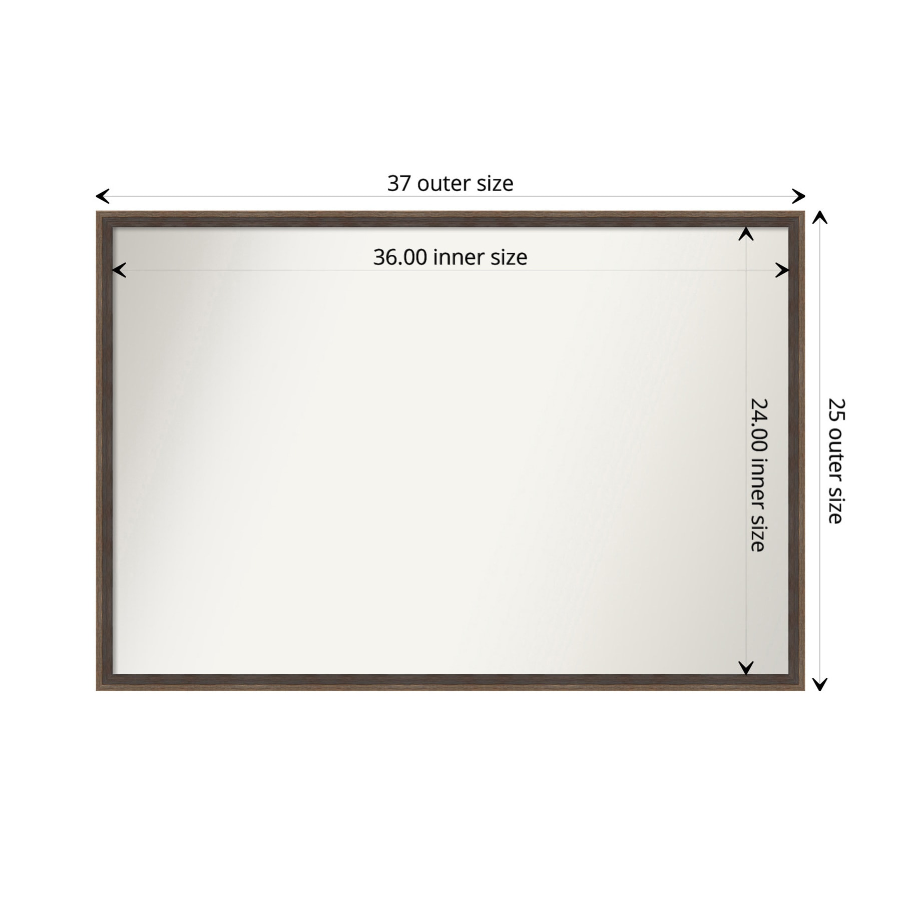 Mocha Brown Hardwood Rectangular Bathroom Wall Mirror