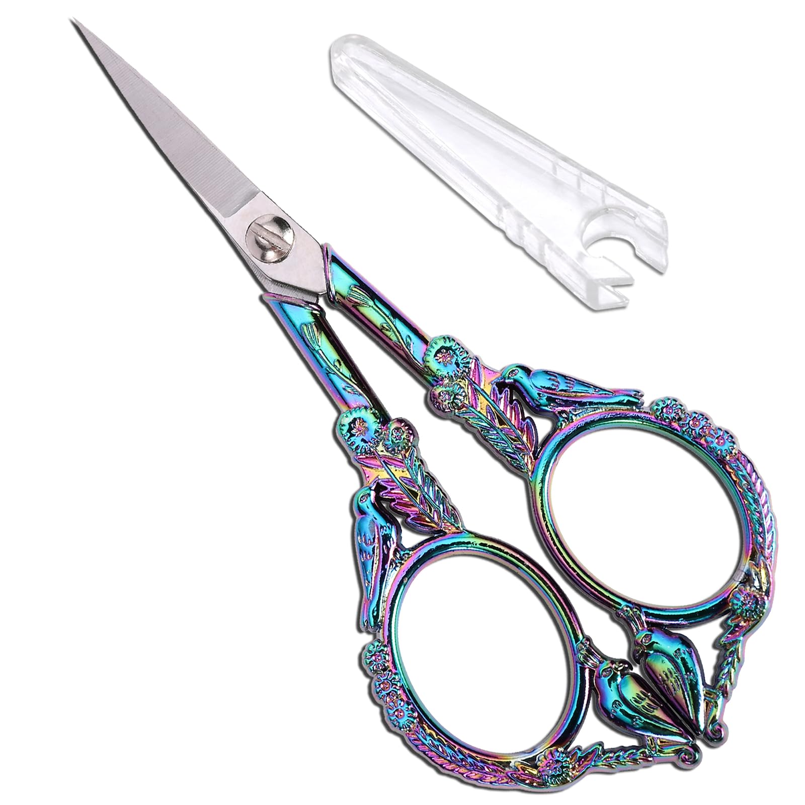 Linder Group Inc 4 6 Inch Rainbow Bird Embroidery Scissors Small Sharp Stainless Steel Detail Shears for Craft Artwork Needlework Yarn DIY Tool Thread Snips with #L3AR3VLF