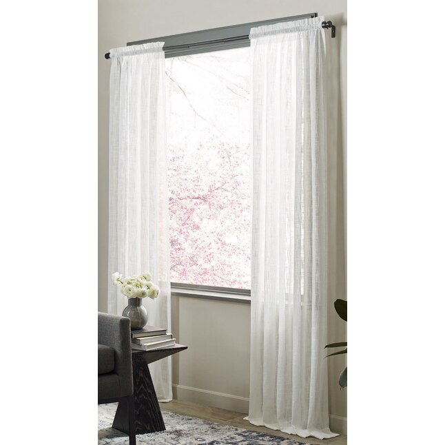 Allen Roth 95 In White Polyester, Curtains 95 Inches Wide
