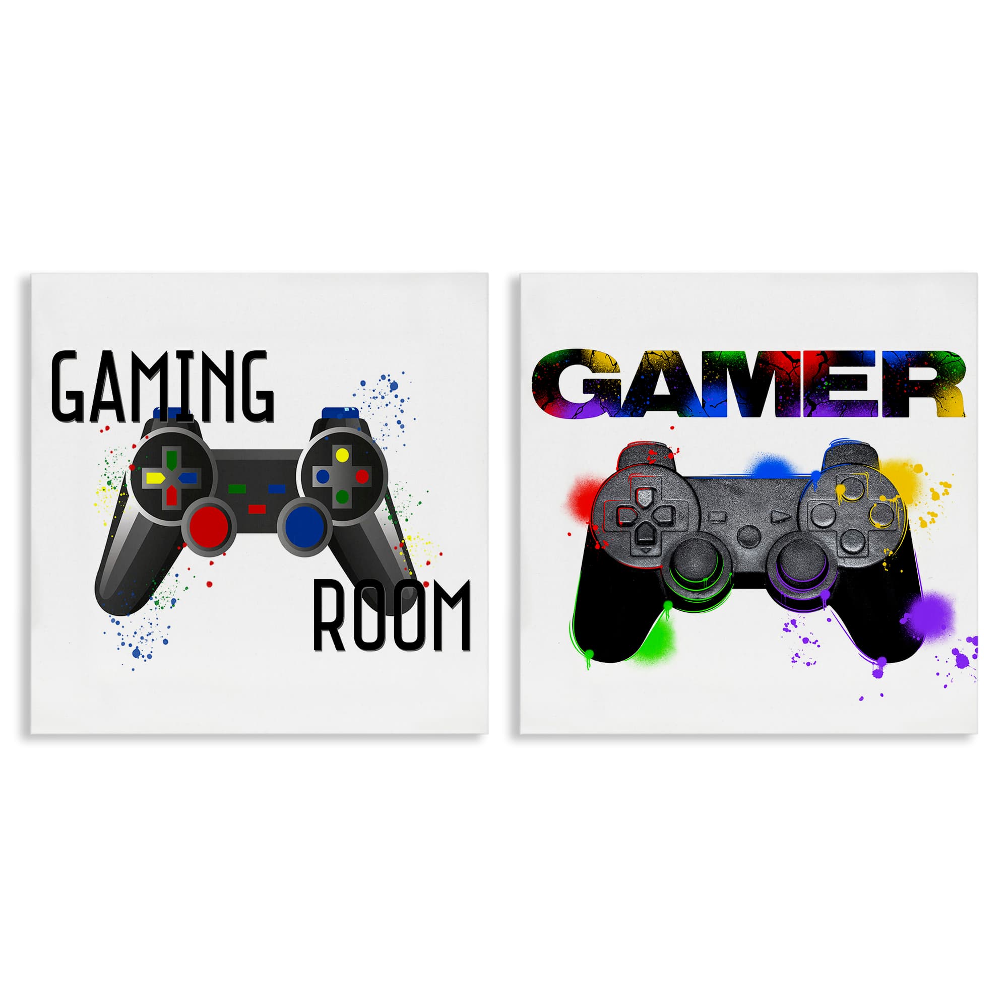 Stupell Industries B2-802-CN-2PC-24X24 Retro Gaming Room Control 2 Piece Canvas Wall Art Set By Kim Allen Marcus Prime 24 x 24
