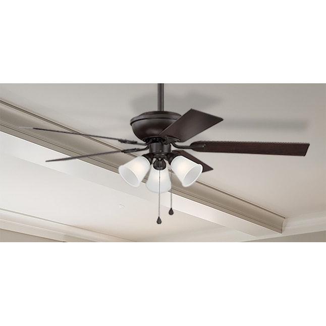 Harbor Breeze Sailor Bay 52 In Dark Bronze Indoor Downrod Or Flush Mount Ceiling Fan With Light 5 Blade The Fans Department At Lowes Com