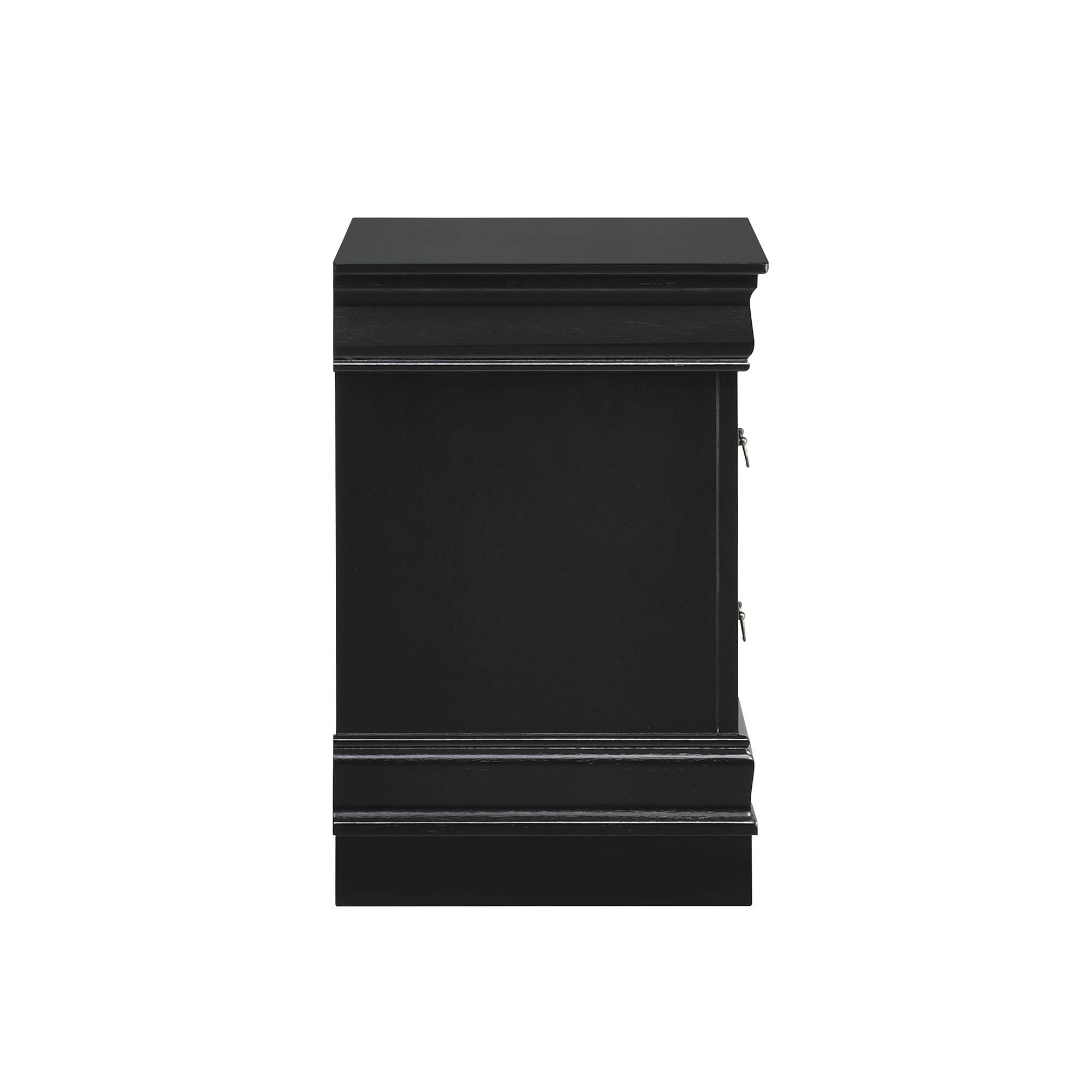 Ellington Black Rubberwood 2-Drawer Nightstand