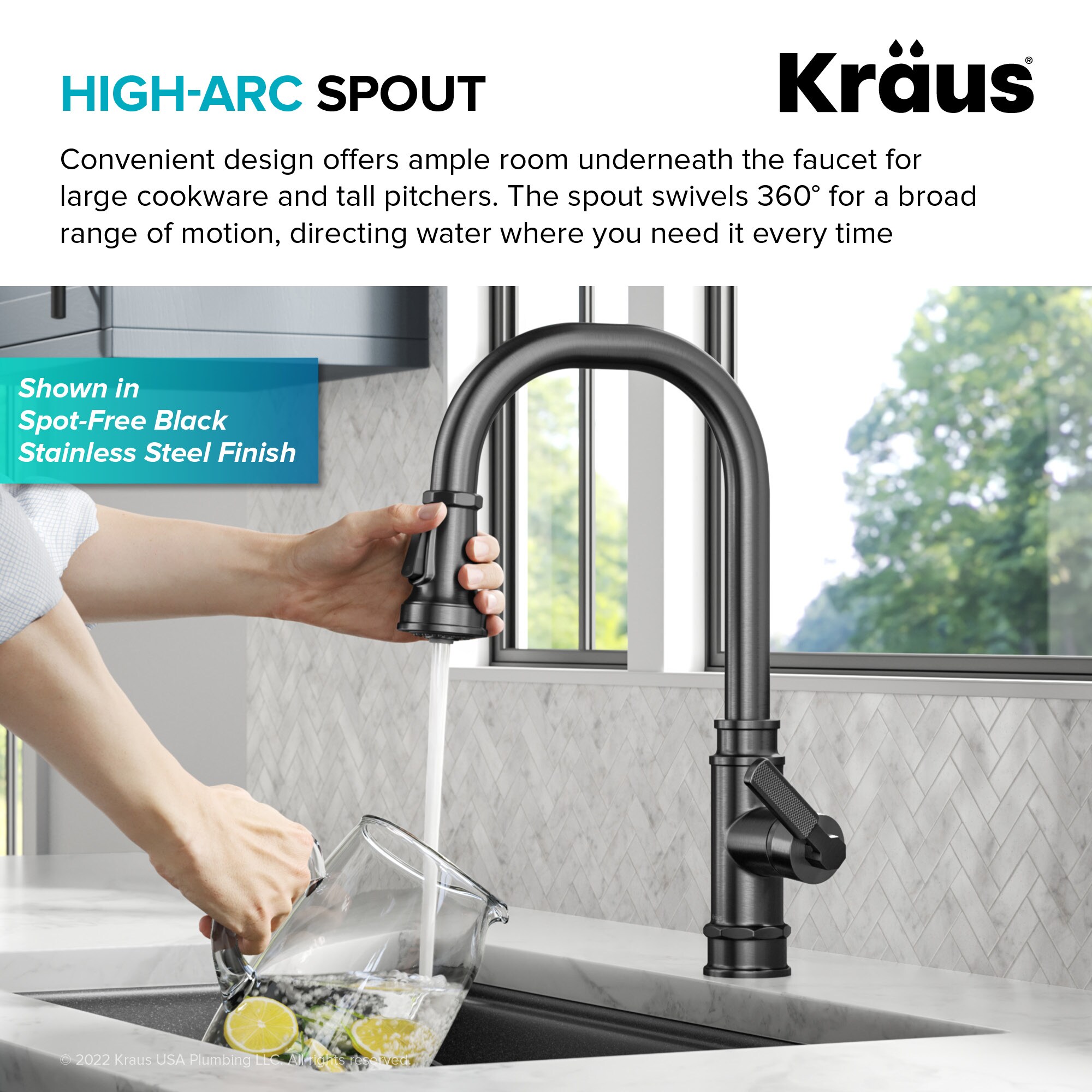 Chrome Industrial Pull-Down Single Handle Kitchen Faucet