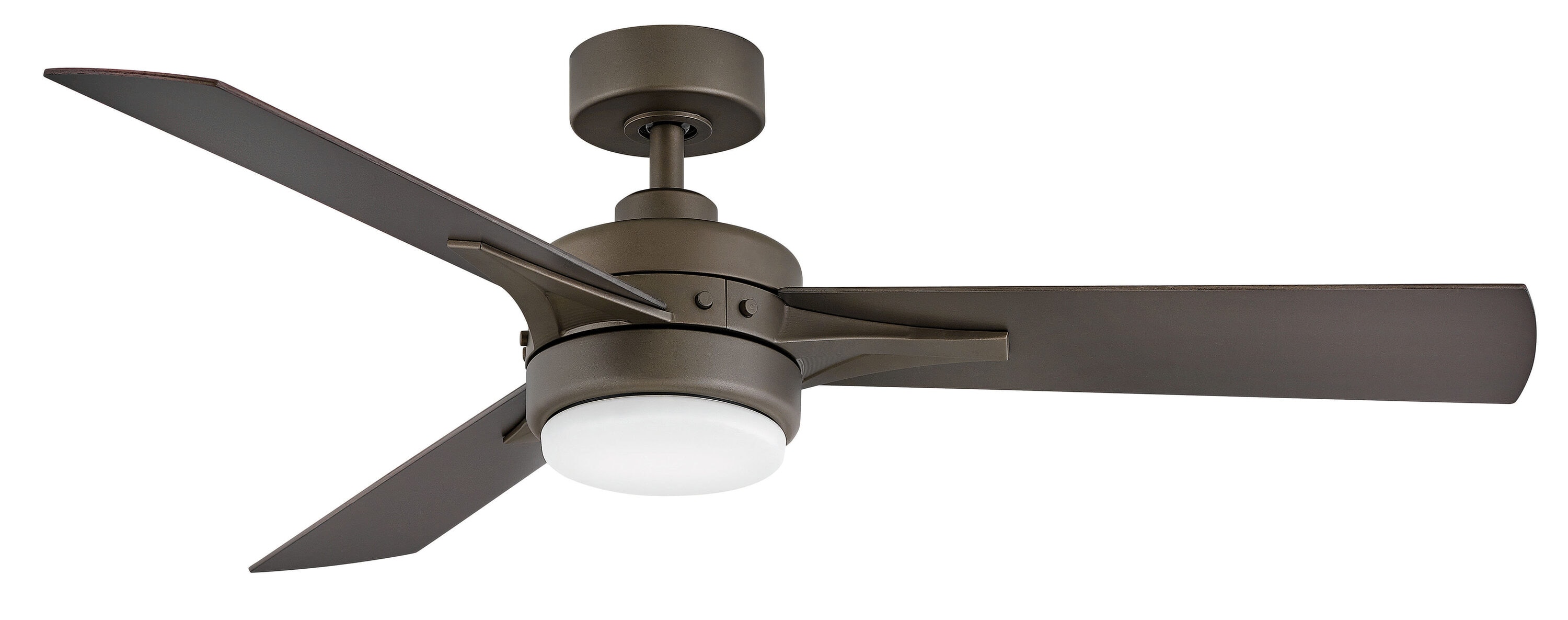 Hinkley Iver 56-in Metallic Matte Bronze Integrated LED Indoor/Outdoor Downrod or Flush Mount Smart Propeller Ceiling Fan with Light and Remote (3-Blade) 905756FMM-LWD Sansujyuku sansujyuku.com