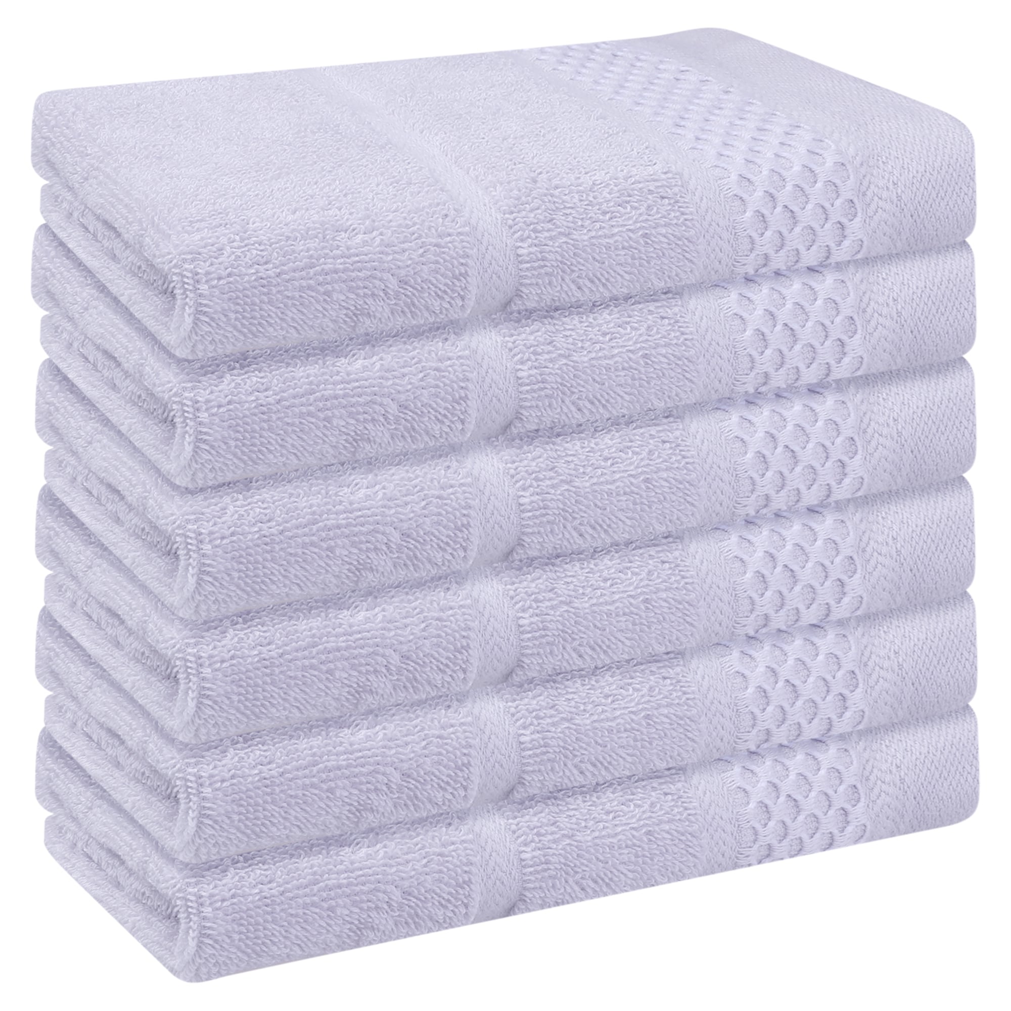 Unique Bargains 6pcs Cotton Washcloths for Face Waffle Checkered Design Face Towels Multi-Purpose Absorbent Wash Cloths for Bathroom 14Inch x 14Inch Purple