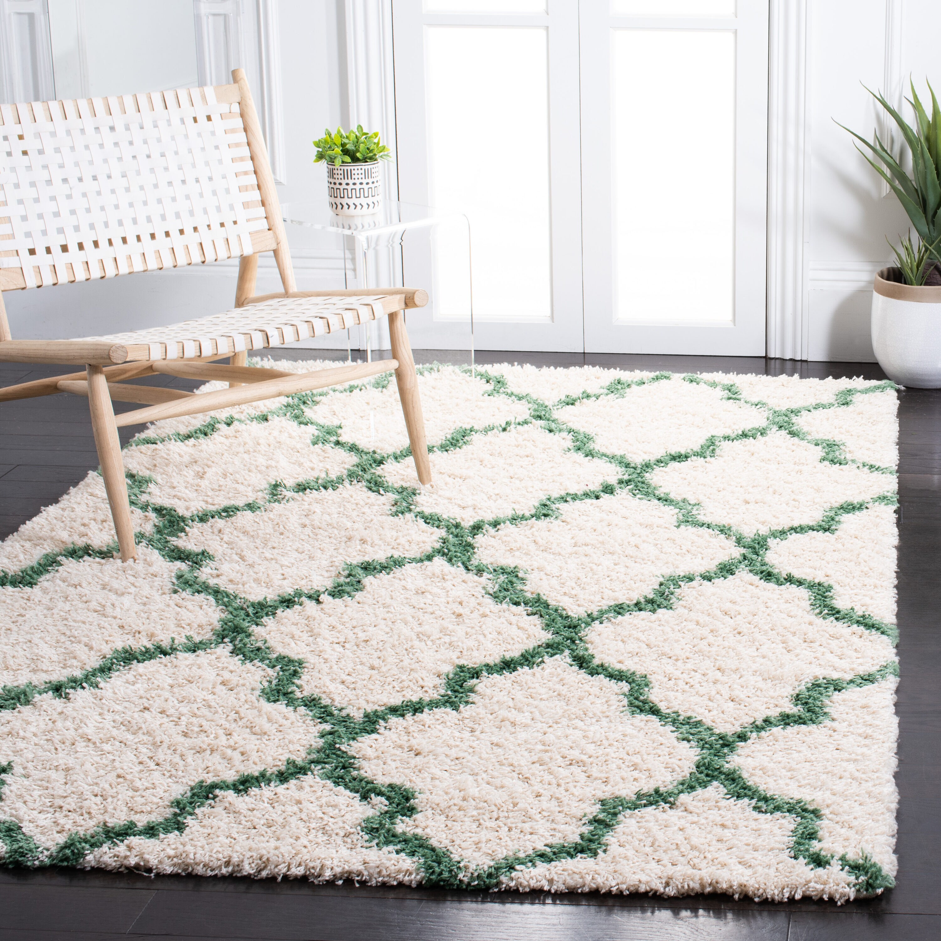 Safavieh - Venus Shag 524A Ivory Green 4ft x 6ft
