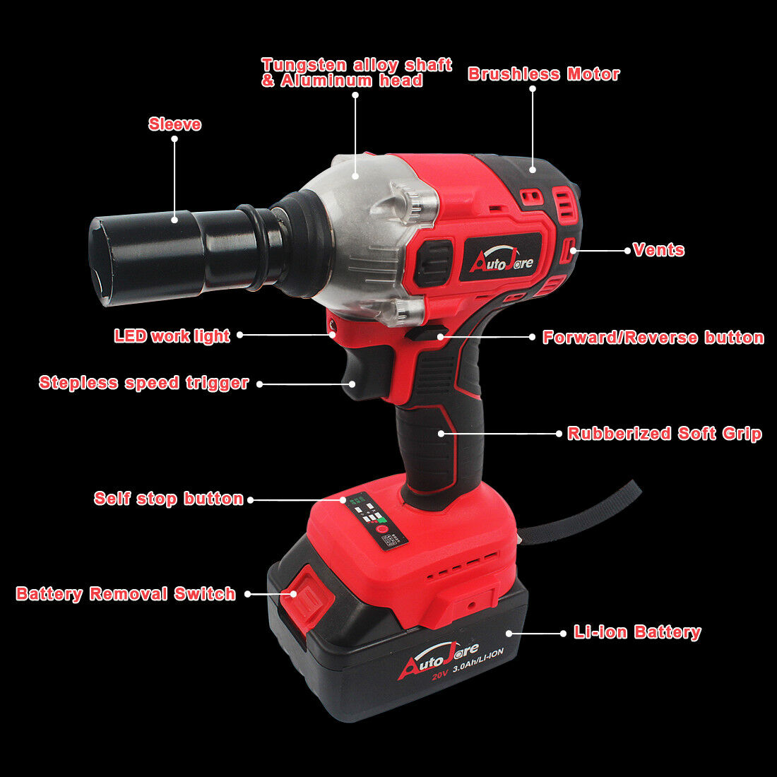 Topteng H029-A005 Cordless-Impact-Wrenches - View #5