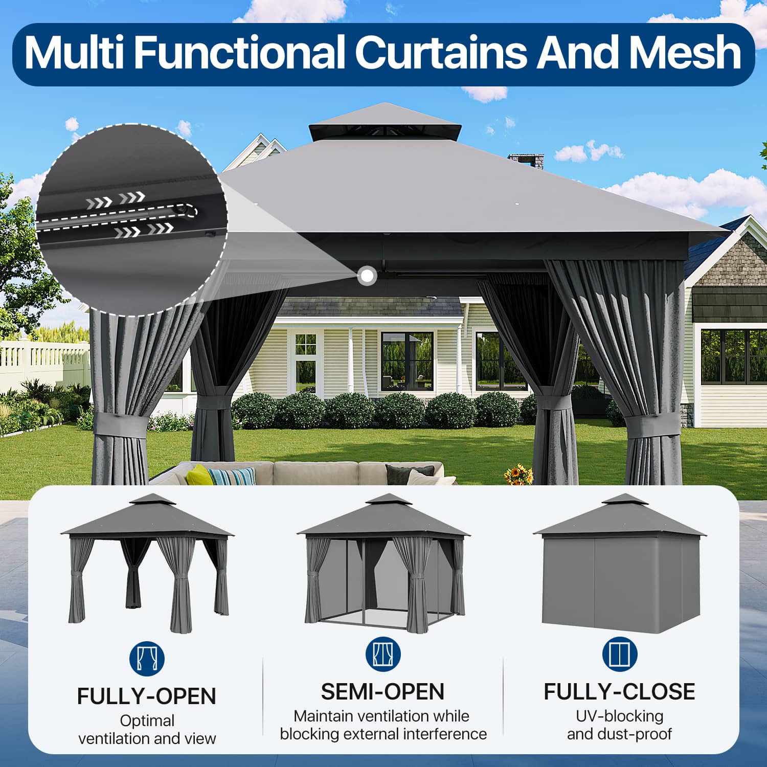 Sunmthink GBSM50G41 Wood-Resin-Gazebos - View #4