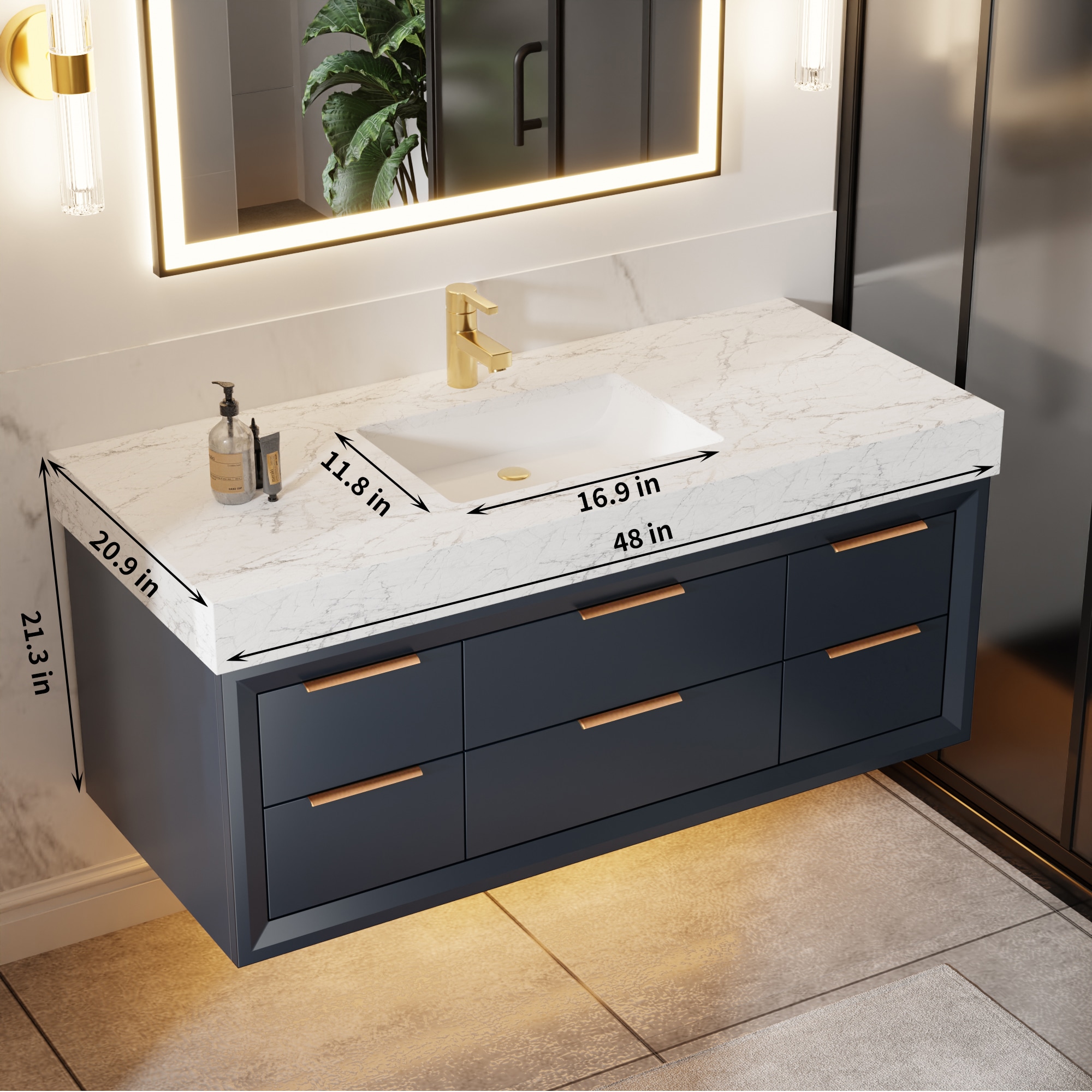ExBrite XB4821V9BE Bath-Vanity-Combo - View #2