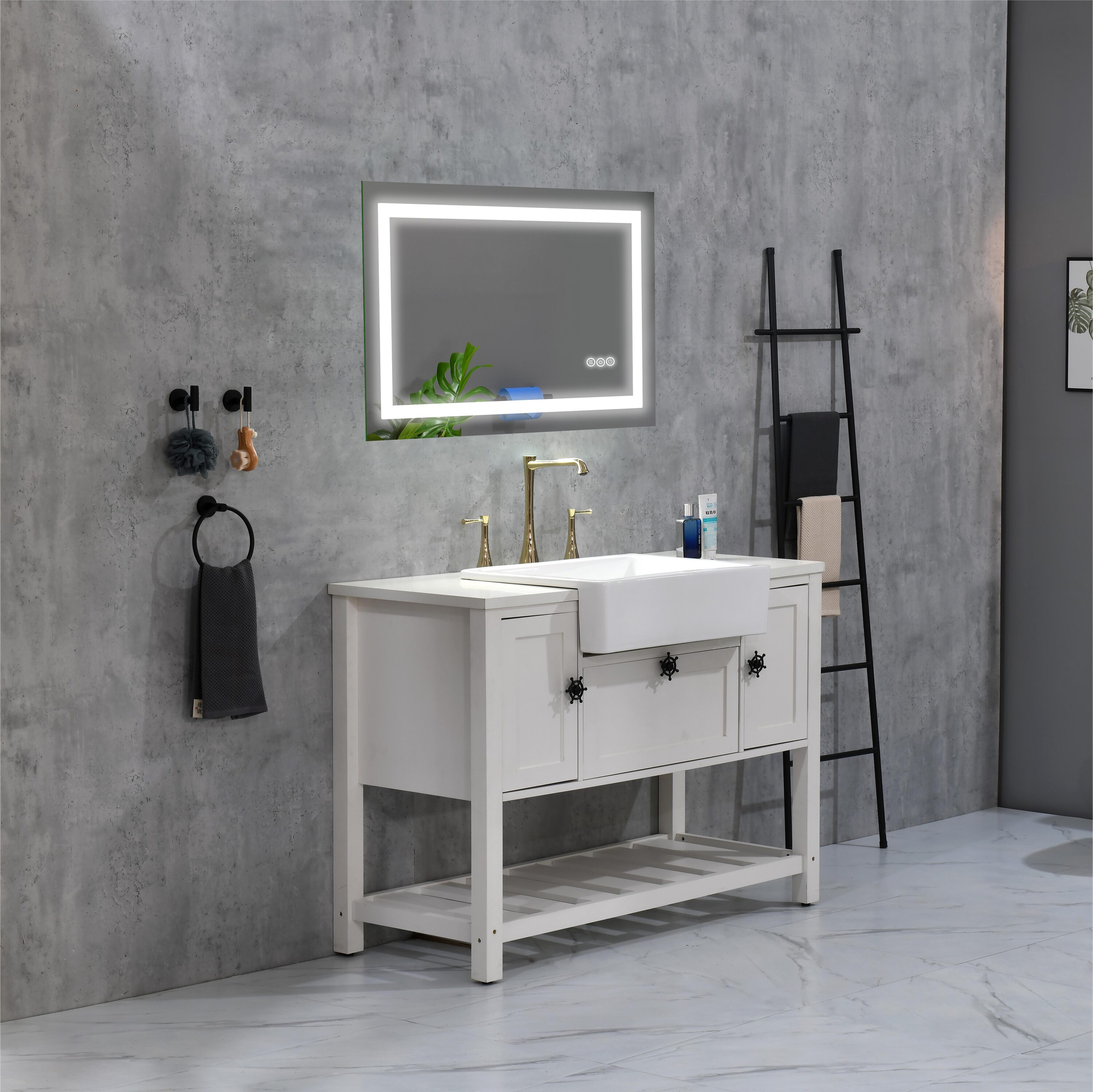 WELLFOR WA-4026-WD Framed-Bath-Mirrors - View #2