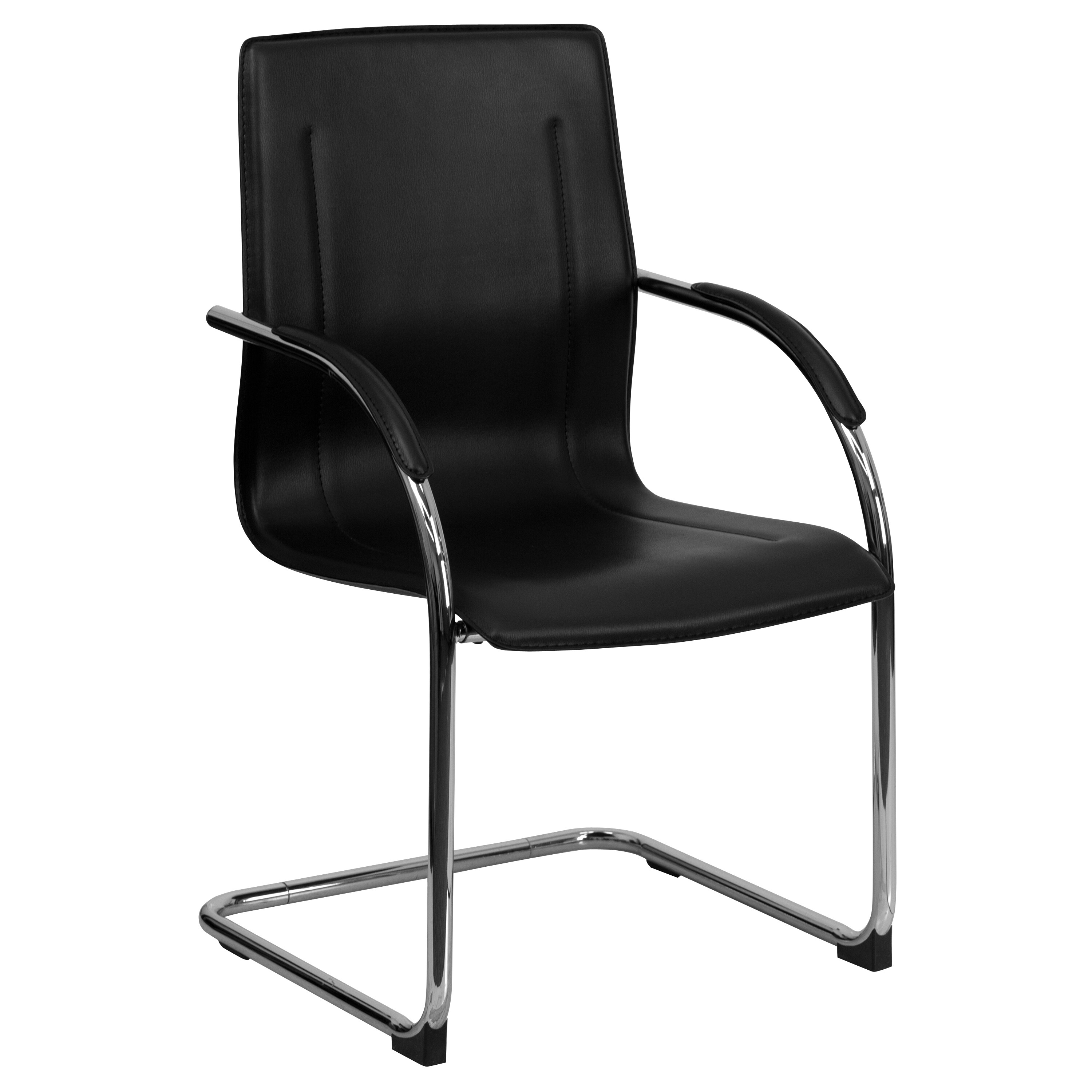 Lancaster Table & Seating Black Vinyl Folding Chair with 2 Padded Seat