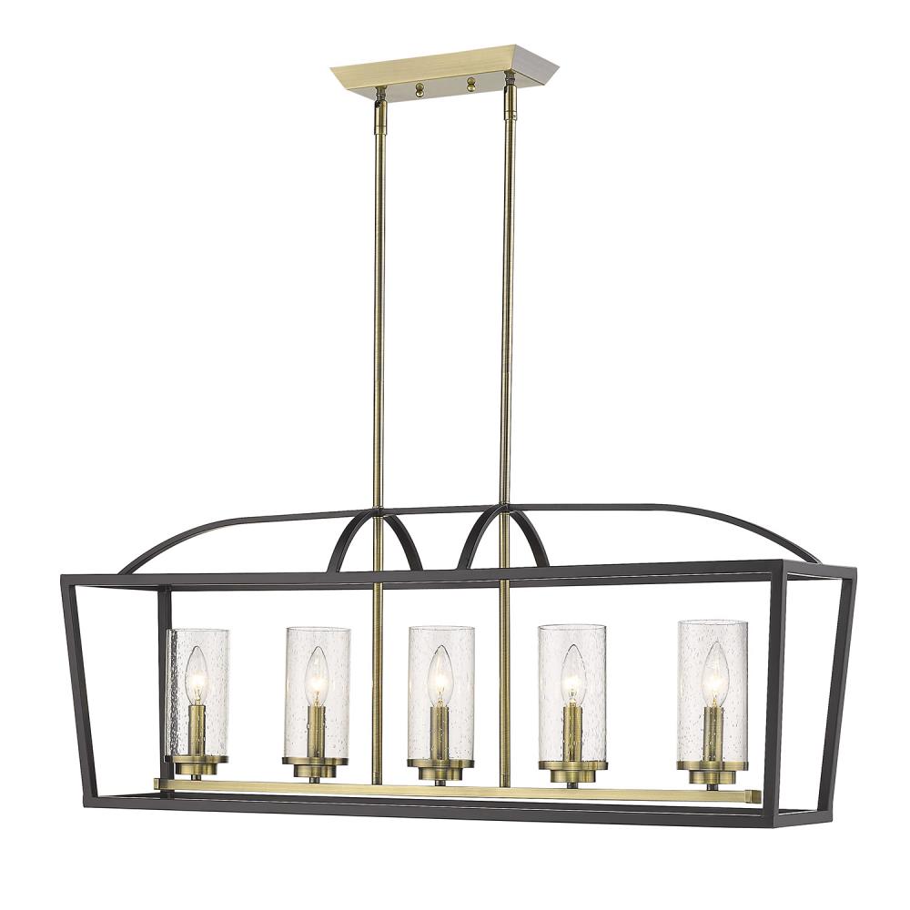 Golden Lighting 4309-LP BLK-AB-SD Pendant-Lights - View #4